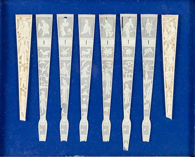 Lot 55: SEGMENTS OF A CHINESE FAN