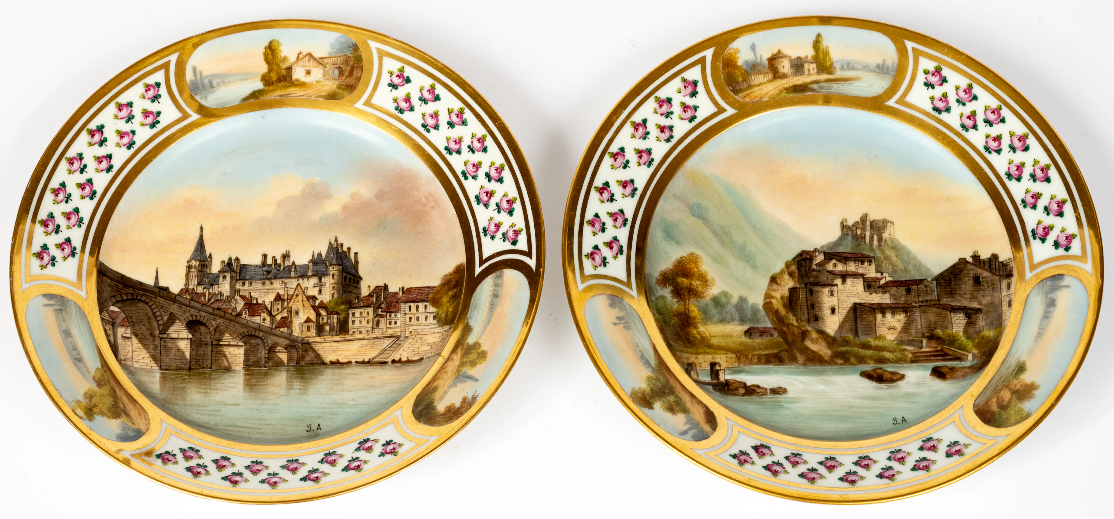 Lot 186: A PAIR OF SÈVRES DECORATIVE PLATES WITH VIEWS OF GIEN AND VAUCLUSE