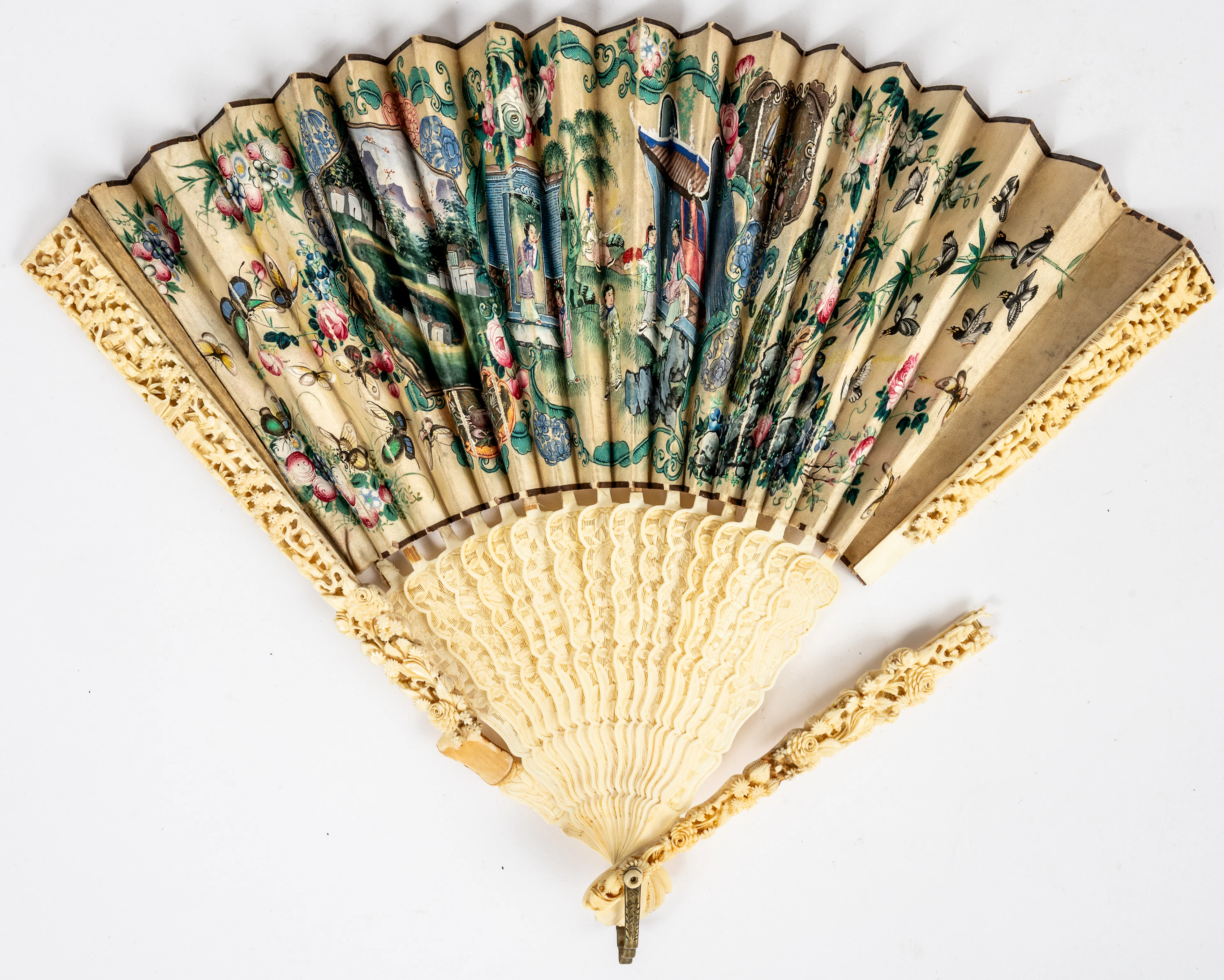 Lot 56: (12) CHINESE FOLDING FAN