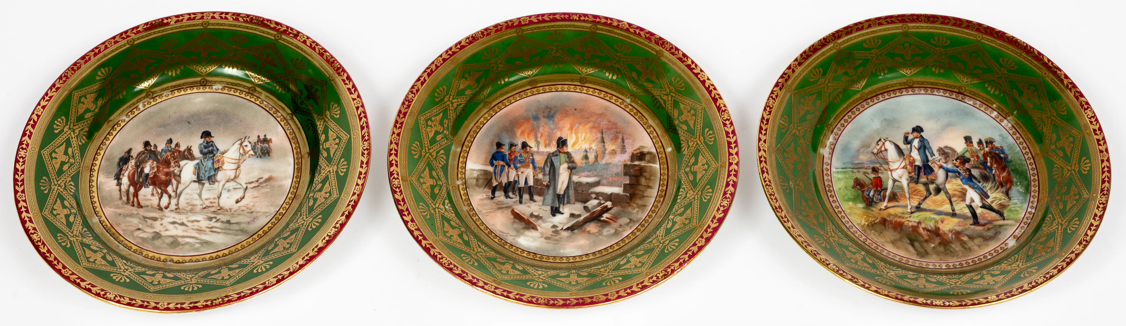 Lot 202: (29,30,31) 3 PLATES WITH SCENES FROM THE LIFE OF NAPOLEON