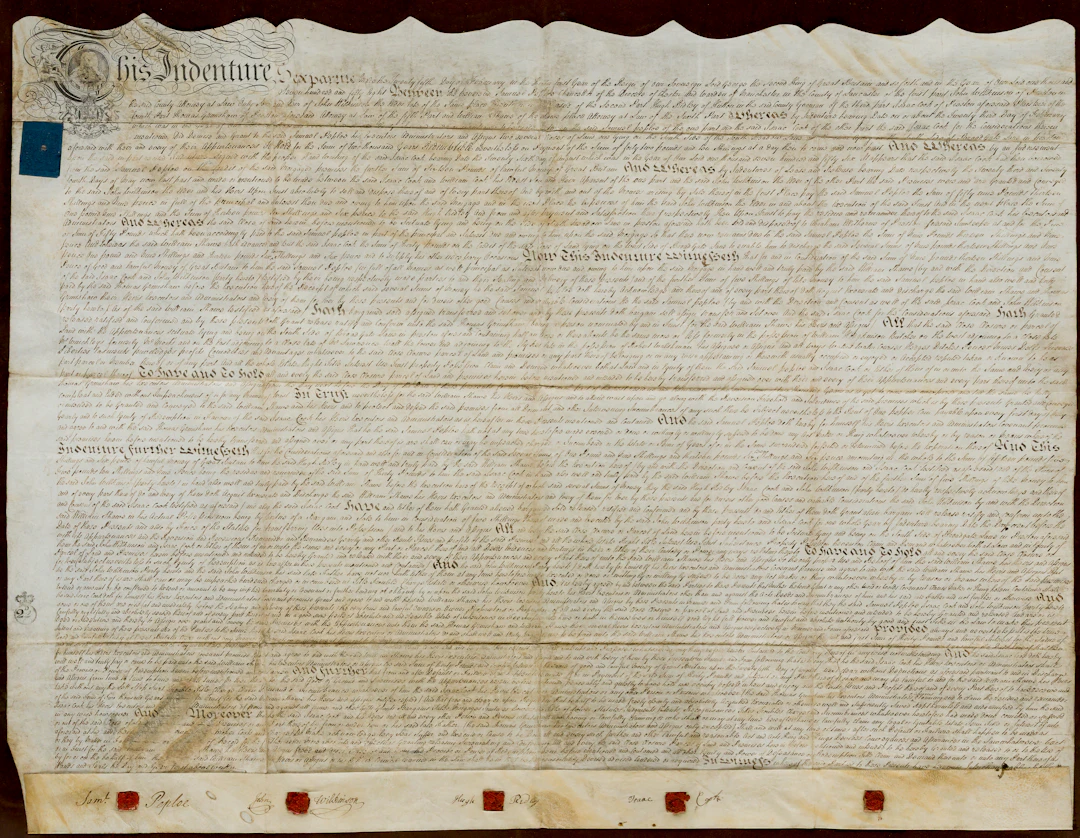 Lot 405: ENGLISH INDENTURE 18TH CENTURY