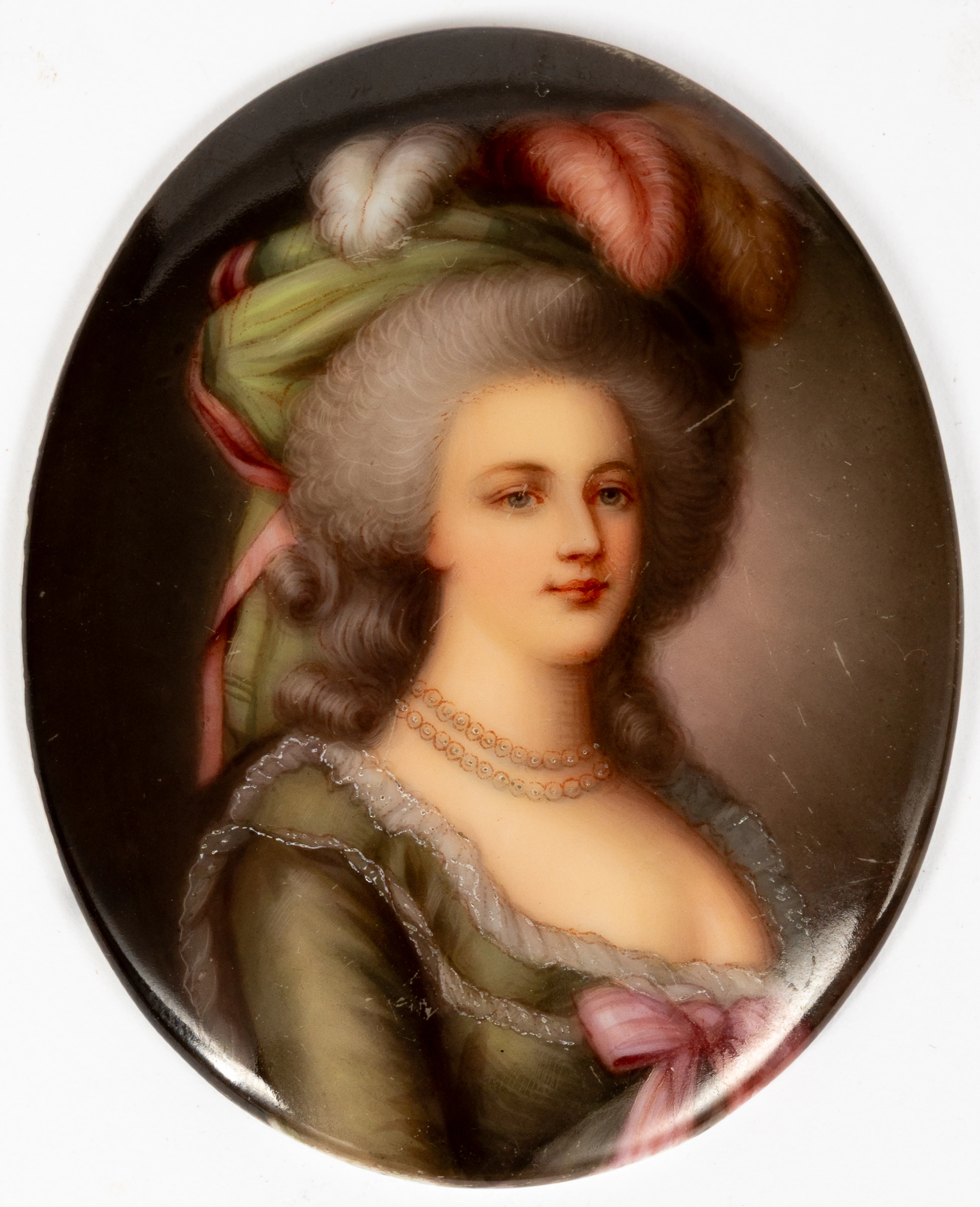Lot 237: (118) PORCELAIN PLAQUE SHOWING APORTRAIT OF MARIE ANTOINETTE