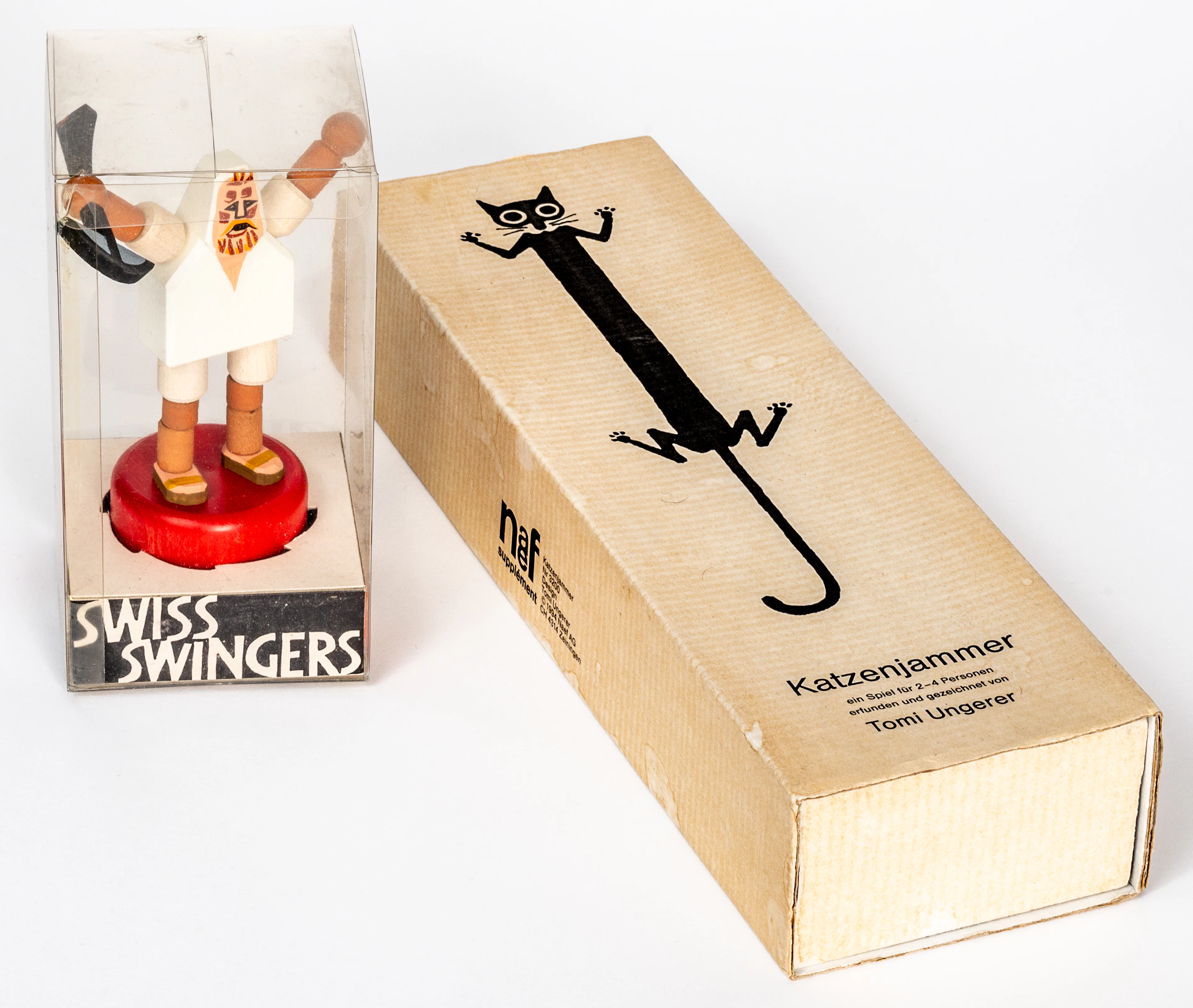 Lot 373: KATZENJAMMER GAME AND 'SWISS SWINGERS' WOODEN FIGURE