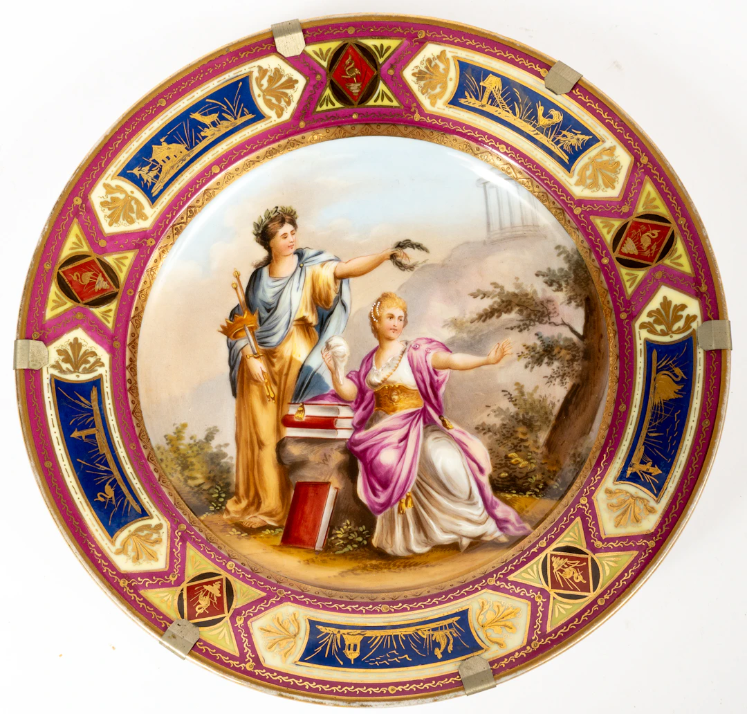 Lot 180: (9) PORCELAIN DISPLAY PLATE "MACHT ET WISSENSCHAFT" (POWER