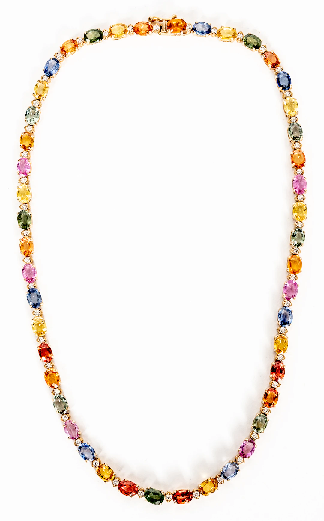 Lot 268: MULTI COLOR SAPPHIRE & DIAMOND NECKLACE