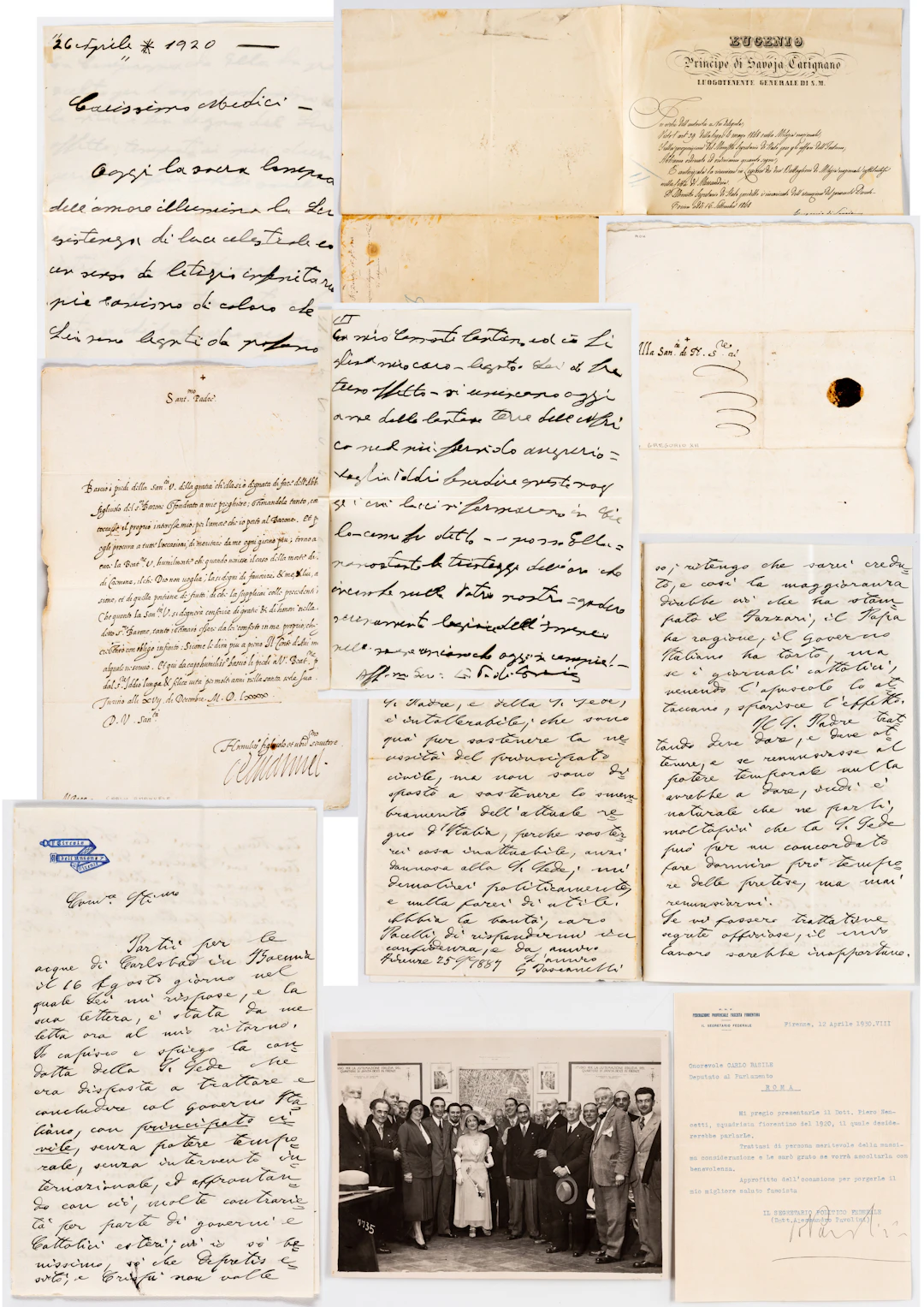 Lot 409: 5 ITALIAN AUTOGRAPHS