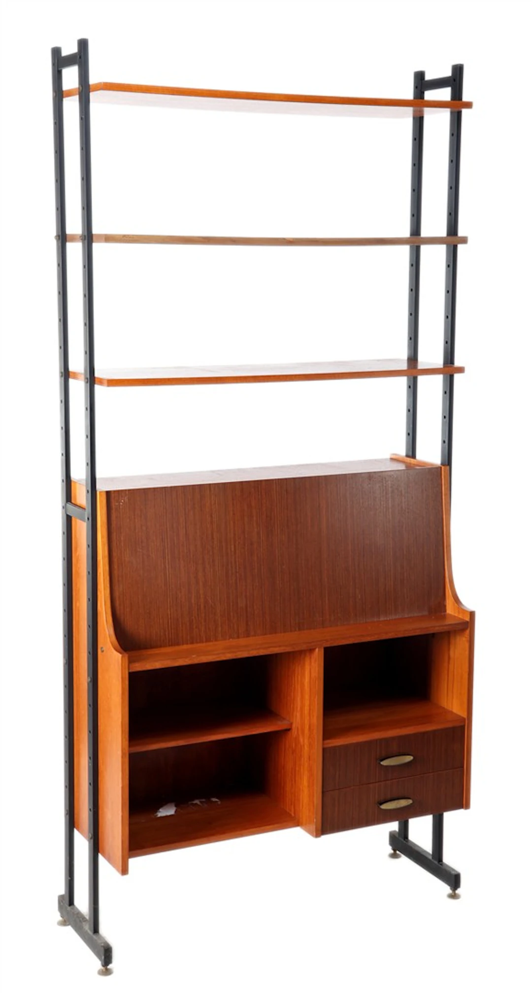 Teakfineer kast met 3 schappen