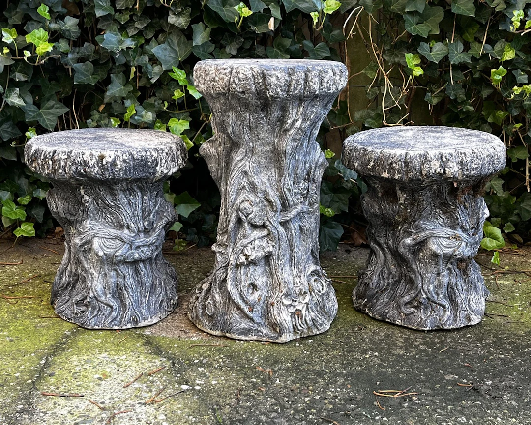 3 betonnen krukken