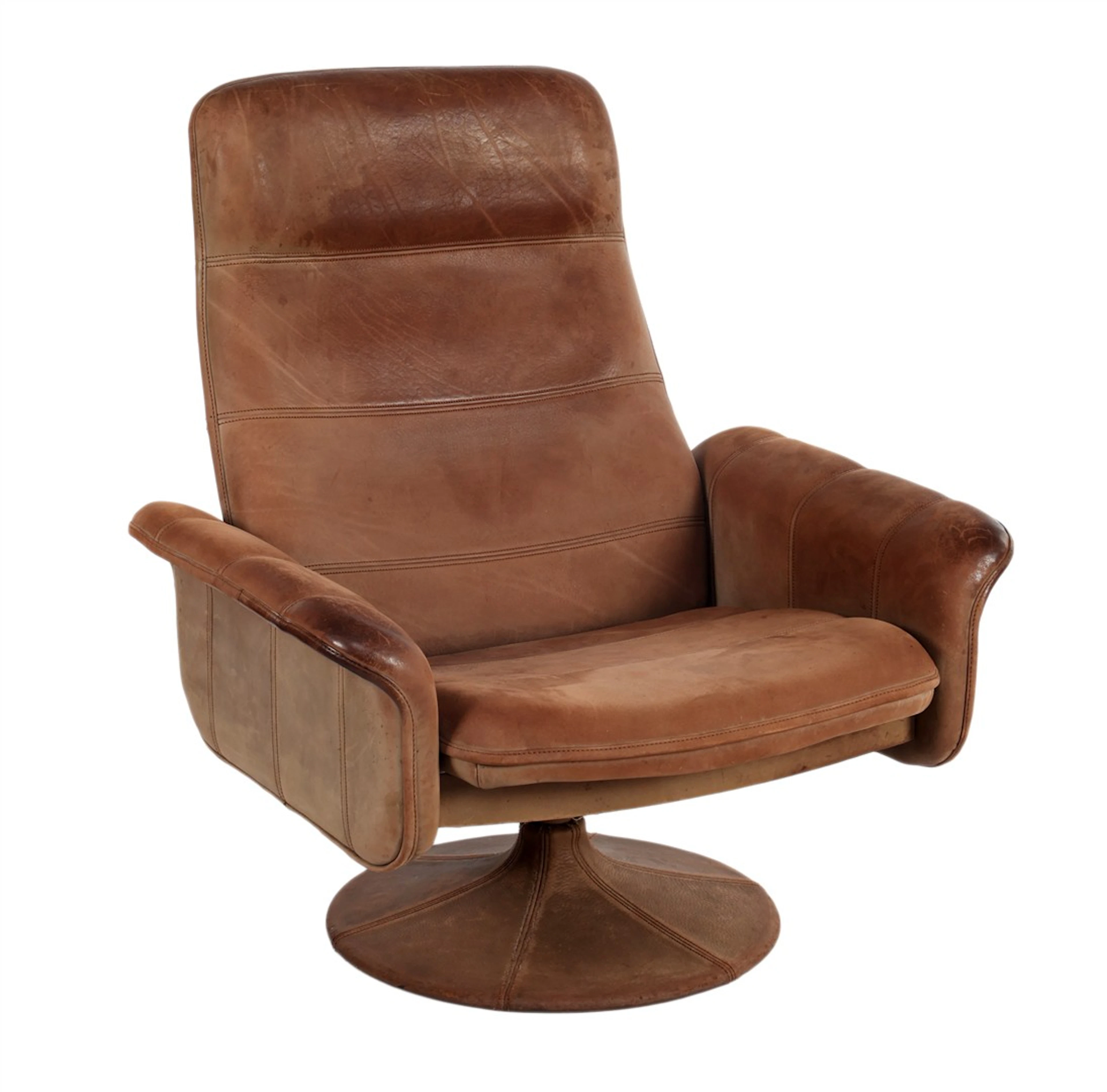 Bruin lederen draaifauteuil