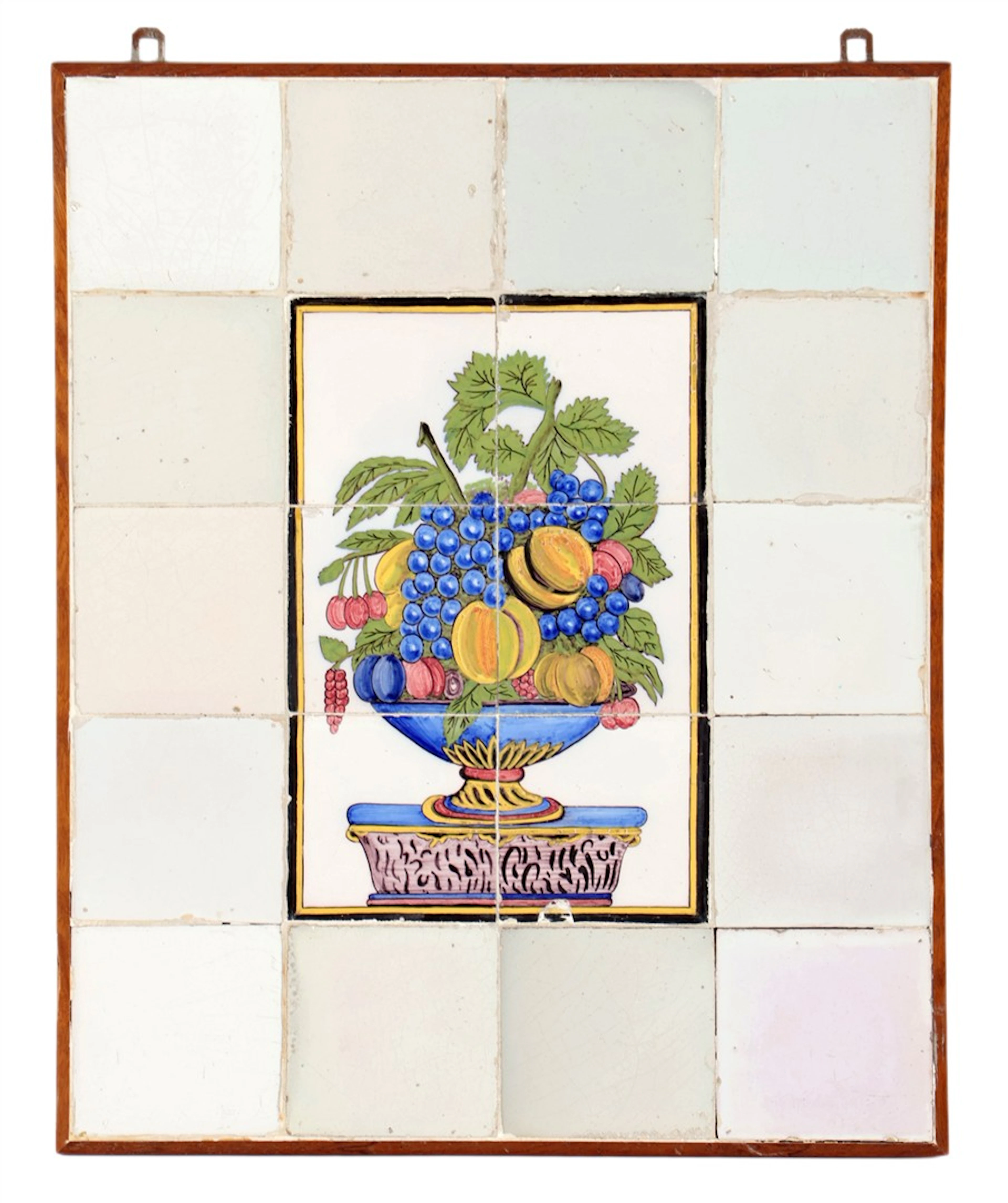 Tegeltableau met bloemmotief