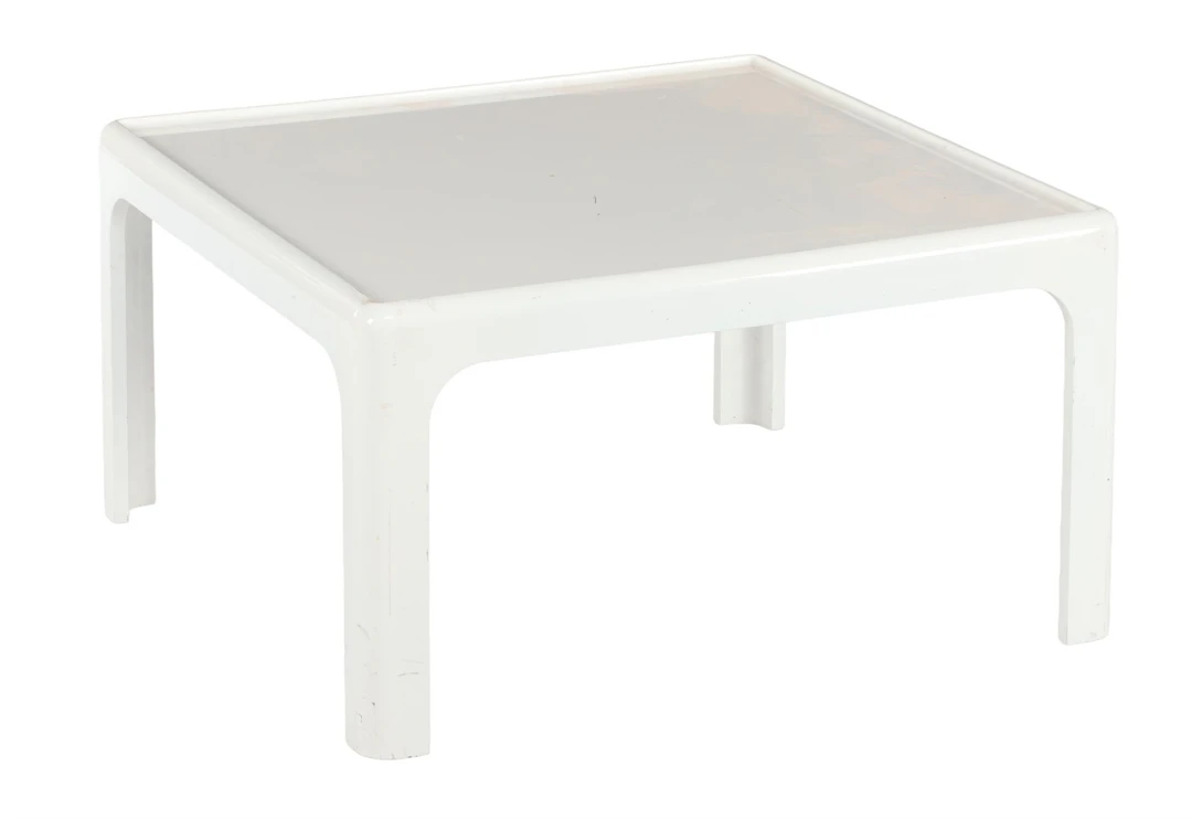 Space Age witte kunststof salontafel