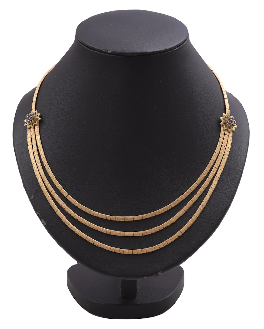 Gemattterd gouden collier,14-krt.