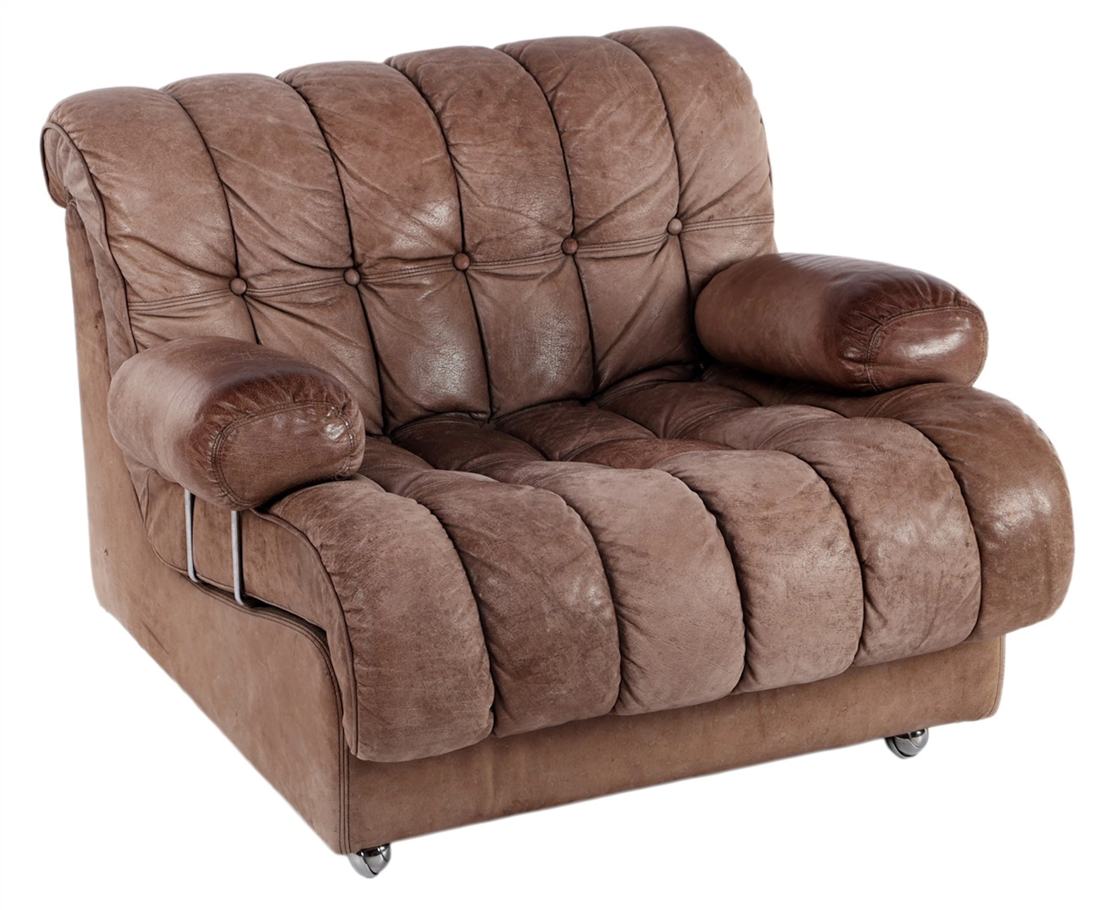 Lederen verrijdbare gecapitonneerde fauteuil