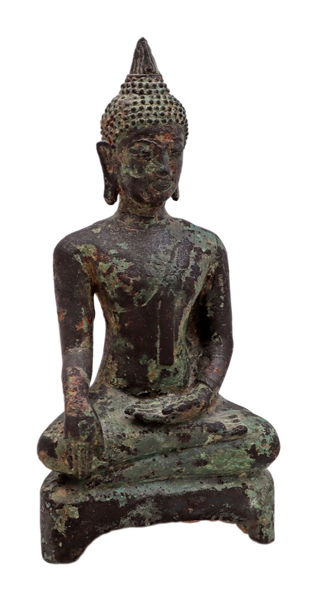 Bronzen zittende Boeddha