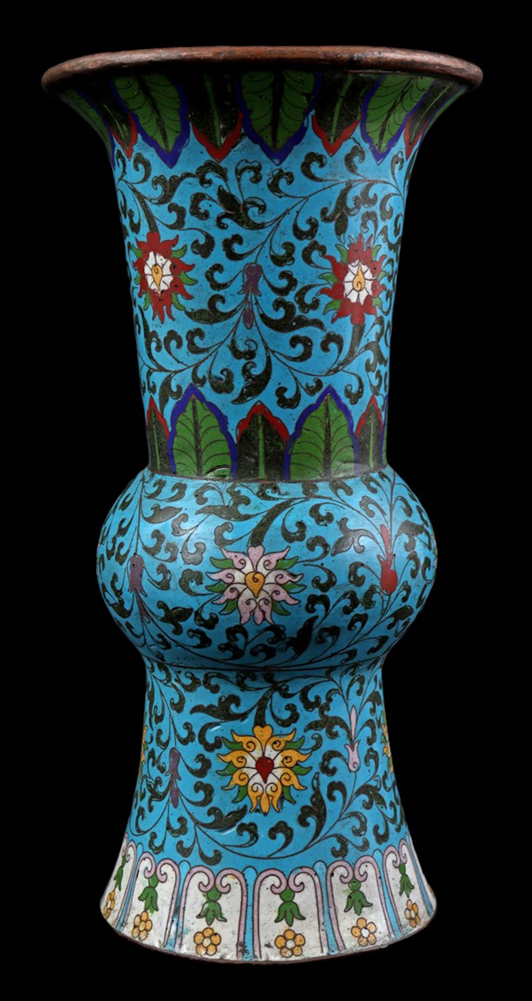 Cloisonné yen yen vaas polychroom floraal decor