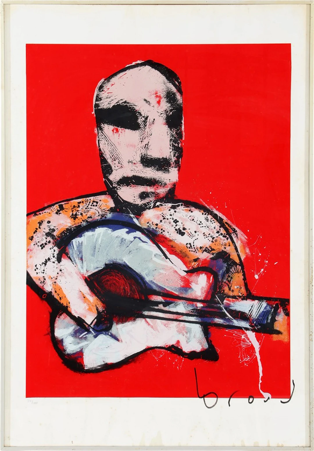 Moderne compositie met figuren gitaar