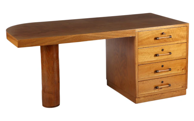 Art Deco eikenfineer 4-laads bureau