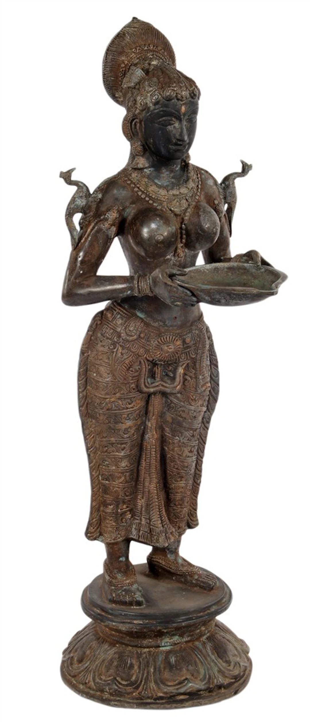 Bronzen beeld van Deepalakshmi