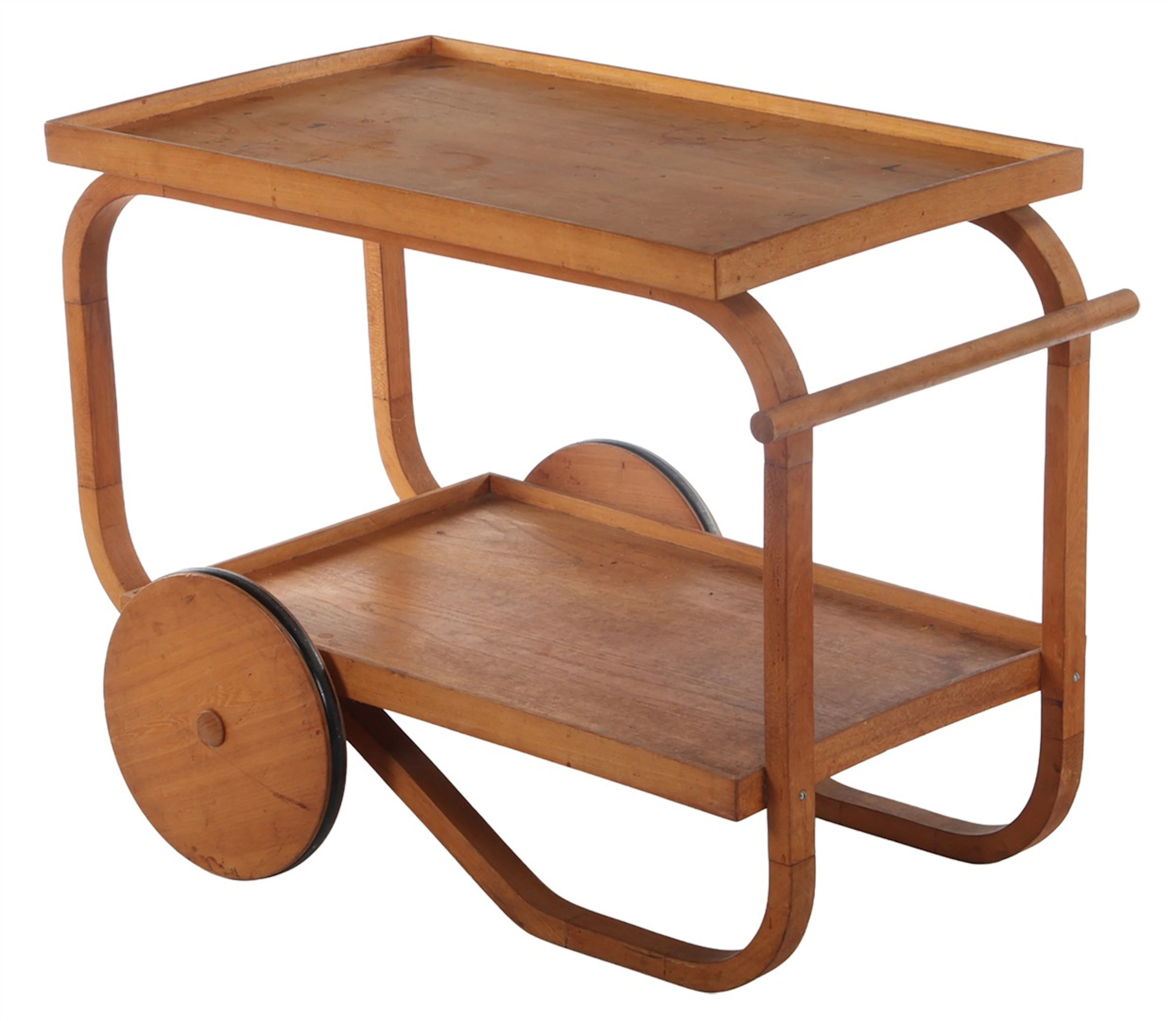 Eiken serveerwagen met onderschap