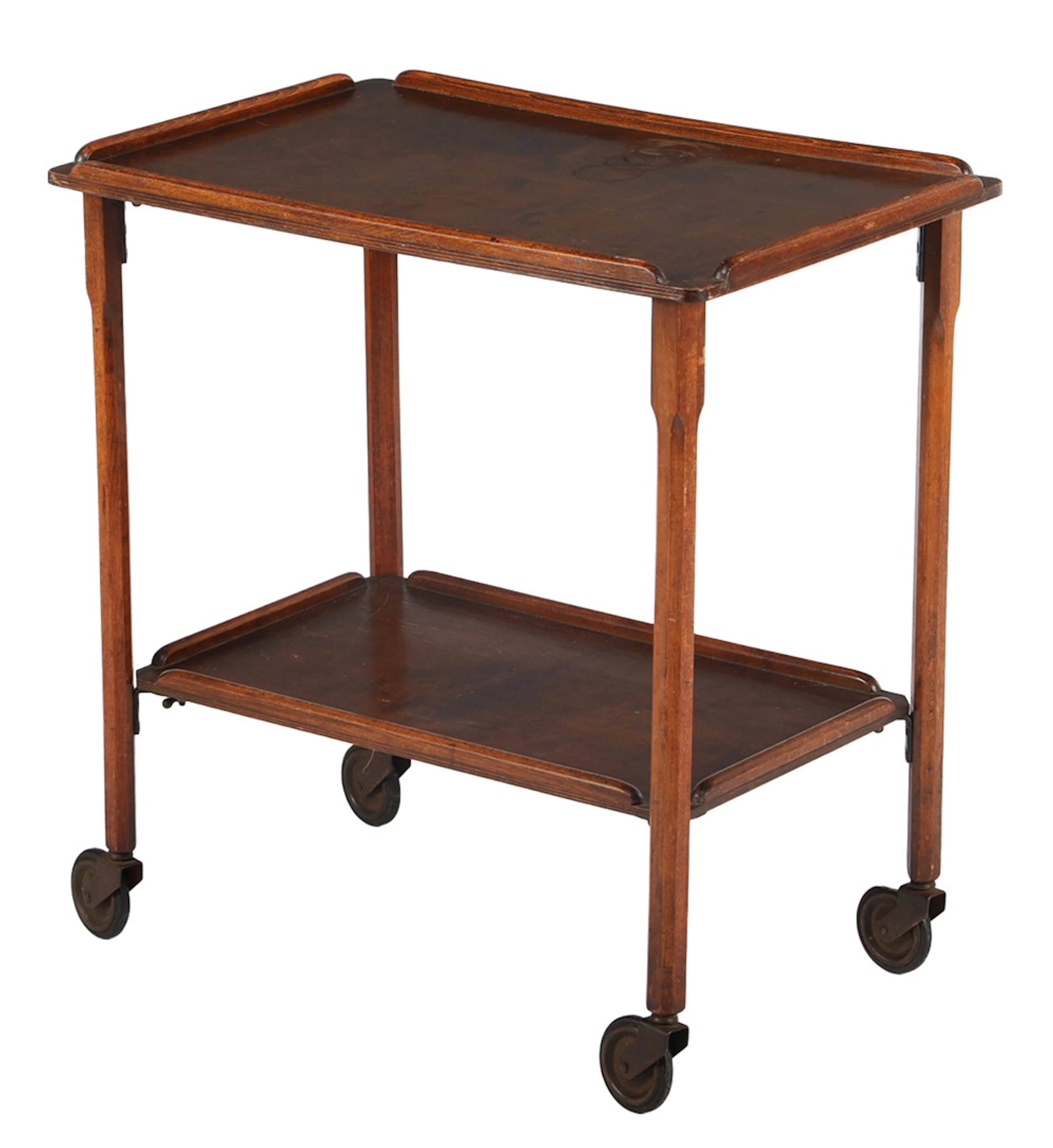 Beukenhouten serveerwagen met onderschap