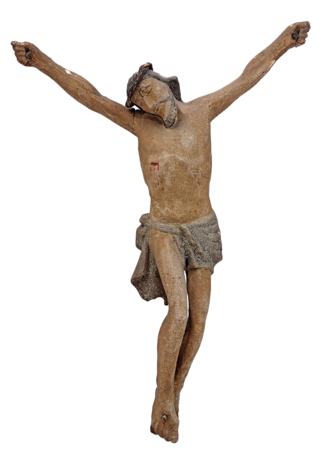Polychroom houten beeld van Christus
