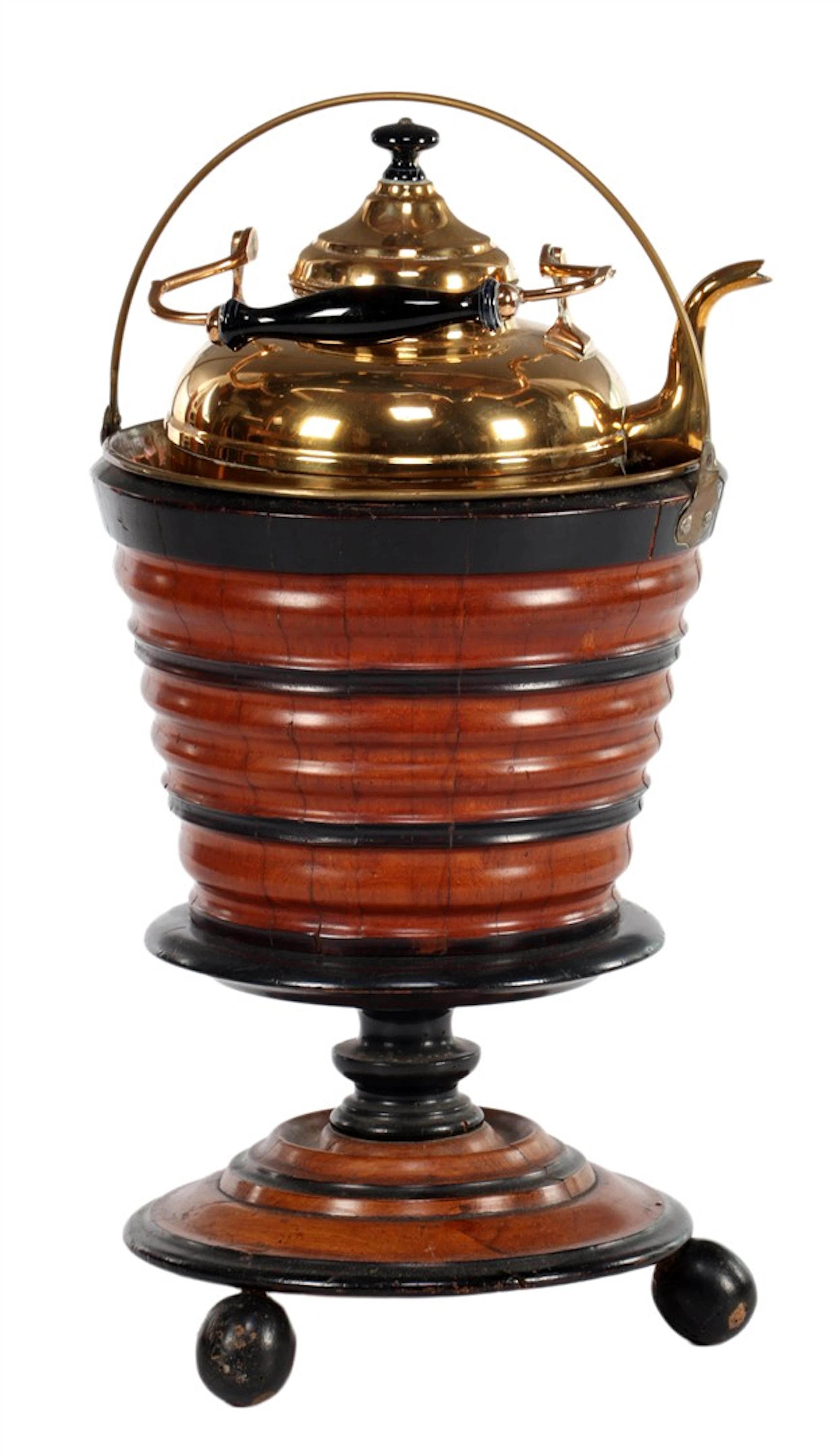 Willem III theestoof met ketel in koperen binnenbak