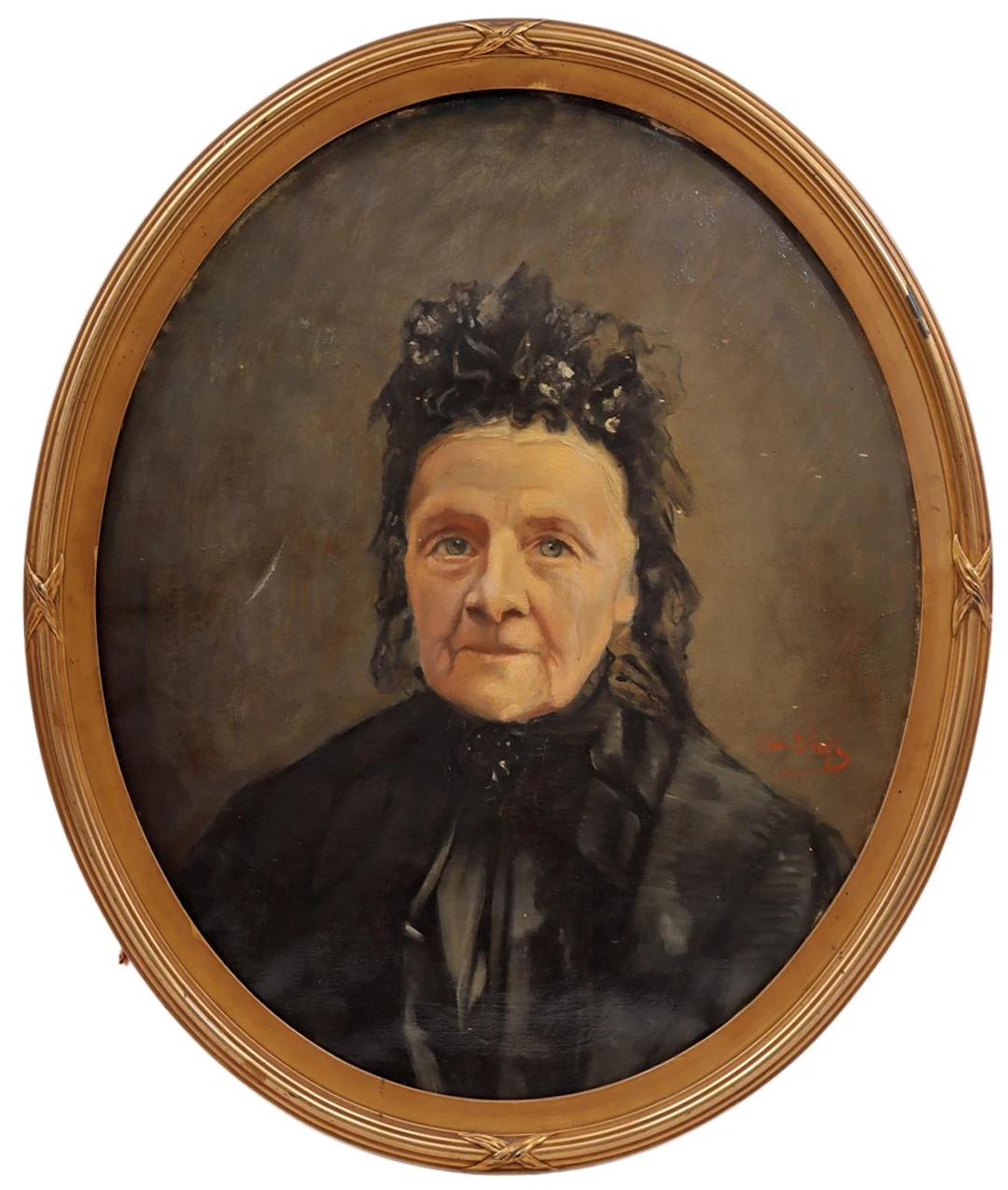 Portret van een vrouw in zwarte kleding
