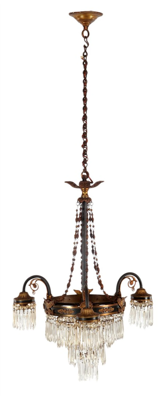 Klassieke 3-lichts hanglamp met geslepen pegels