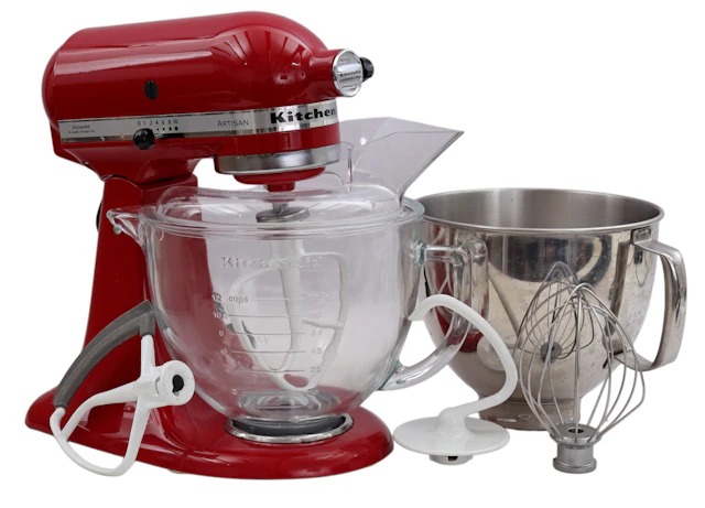 Kitchen Aid Artisan keukenmachine met RVS en glazen kom