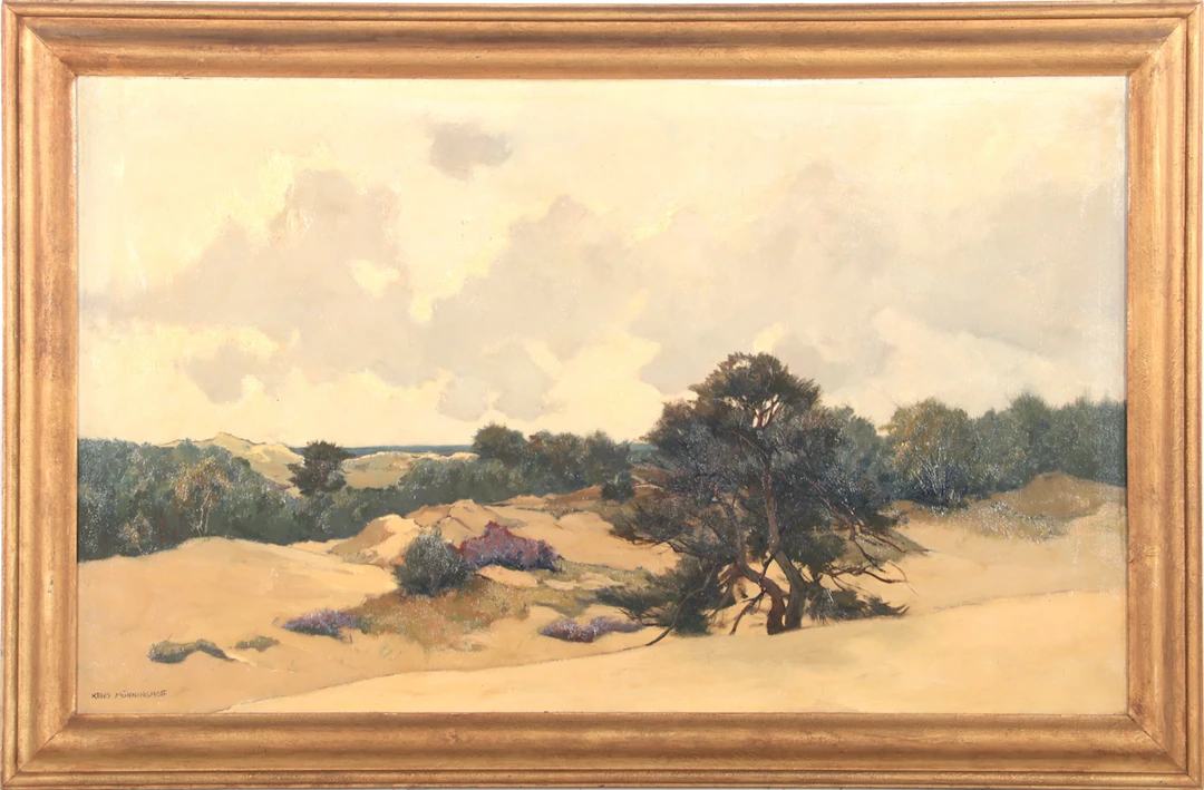 Heidelandschap met vliegden