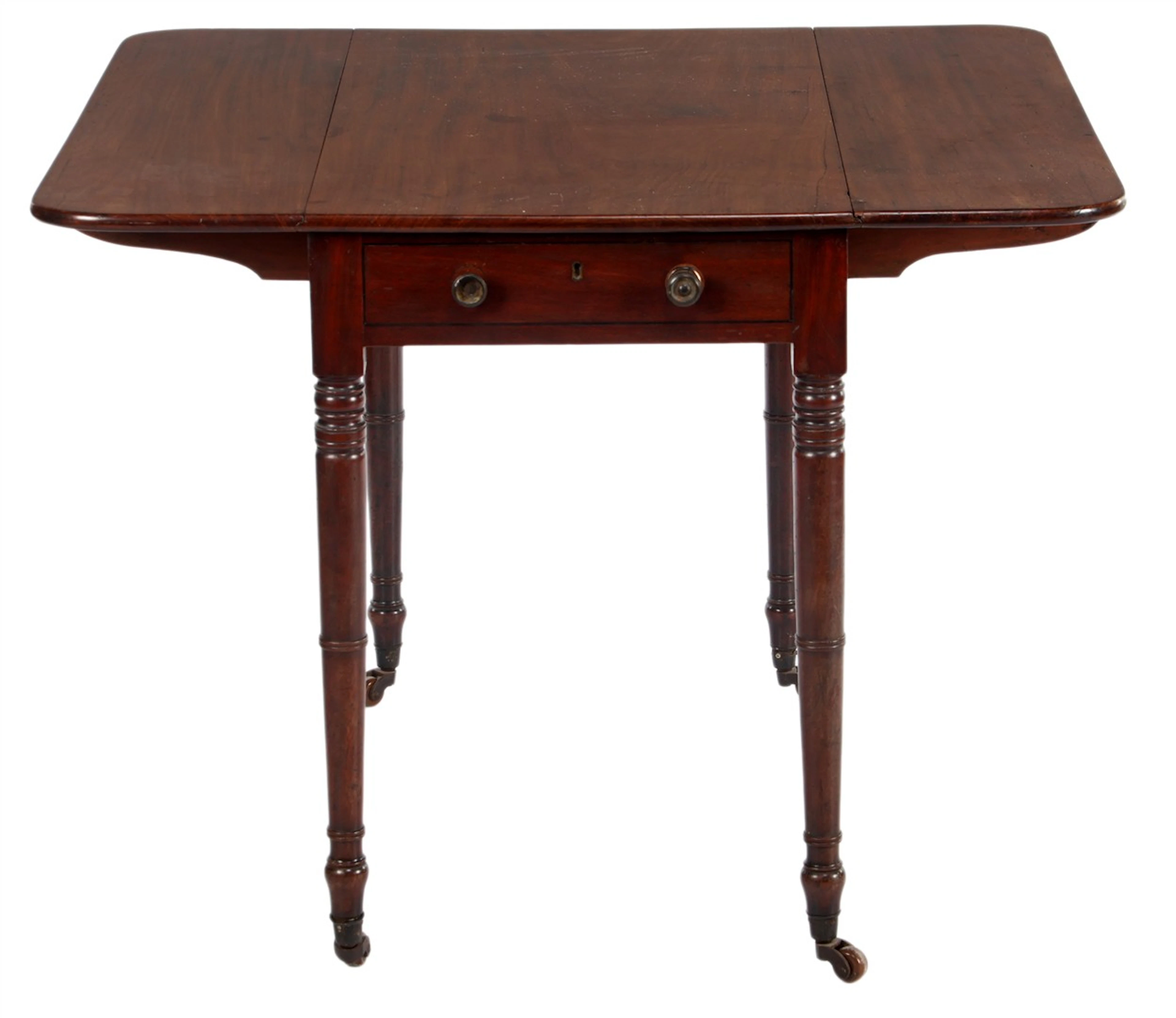Noten hangoortafel met lade
