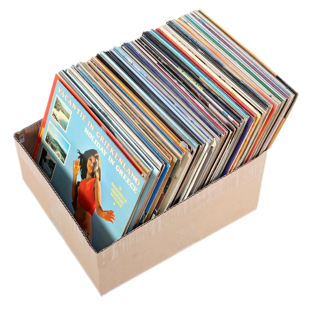 Doos diverse langspeelplaten pop