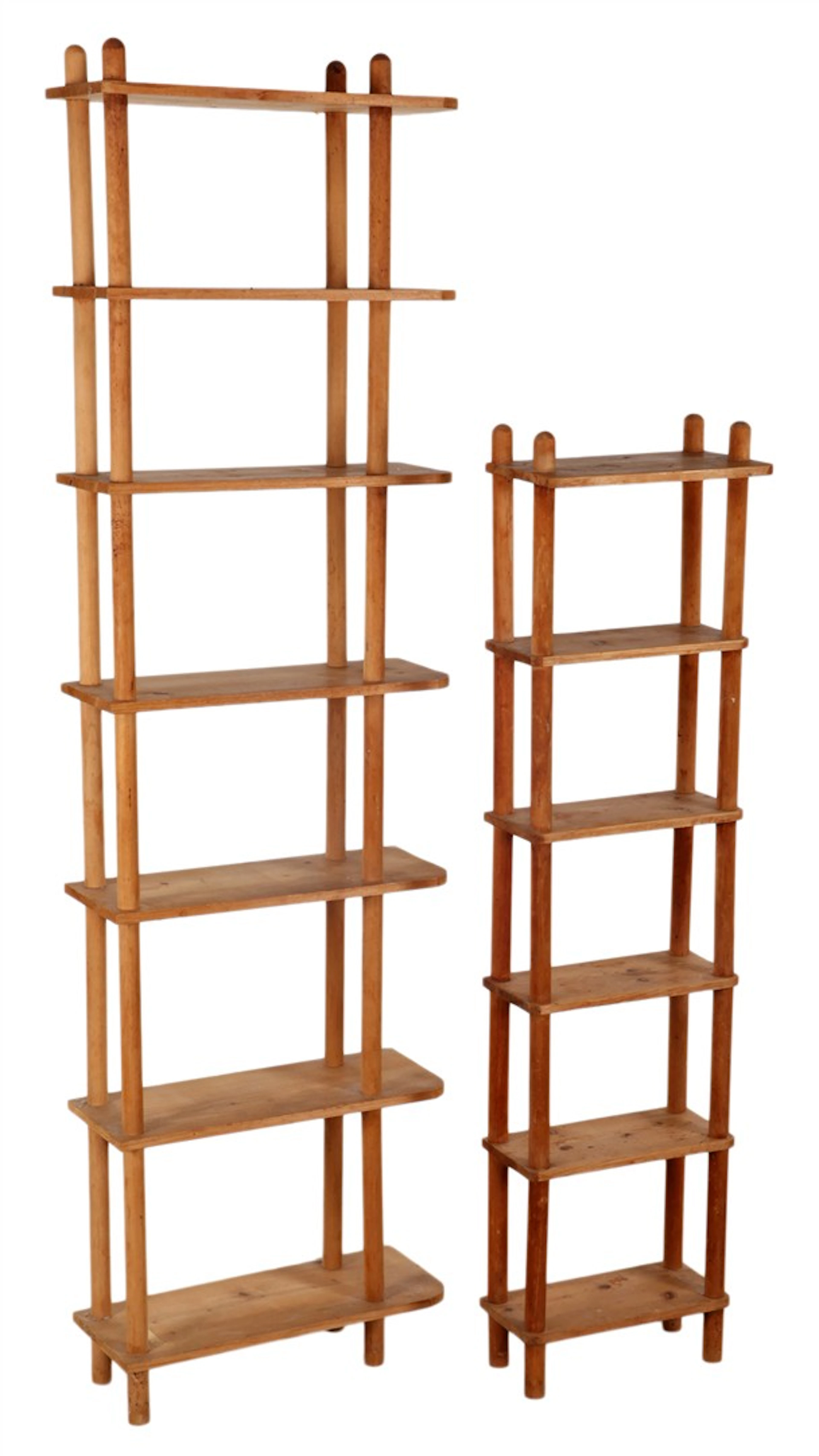 2 vurenhouten demontabele stokkenkasten