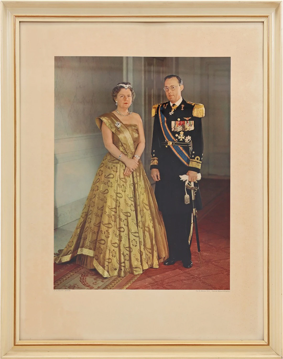 Statieportret Koningin Juliana en Prins Berhand