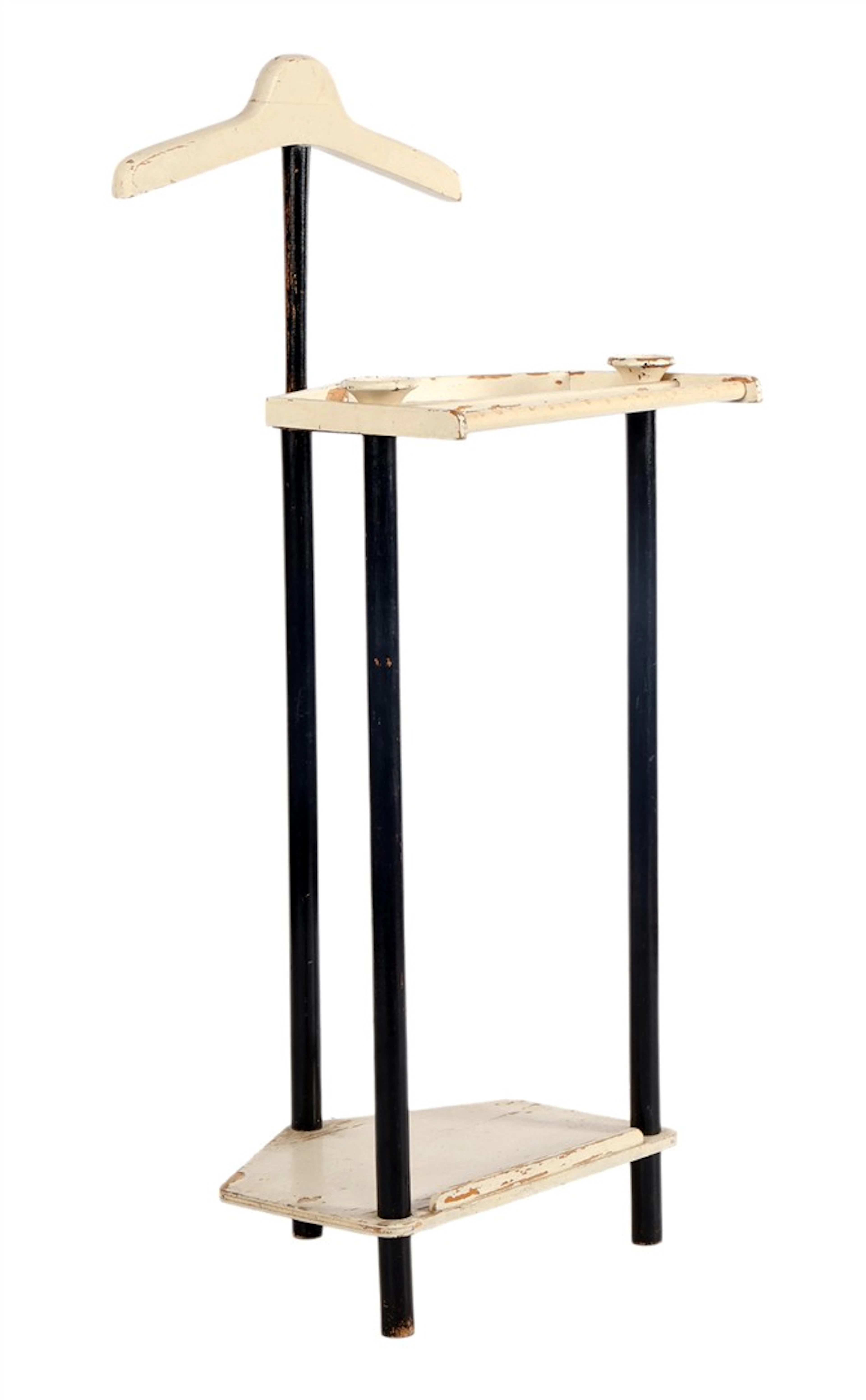 Wit- en zwartgelakte houten dressboy