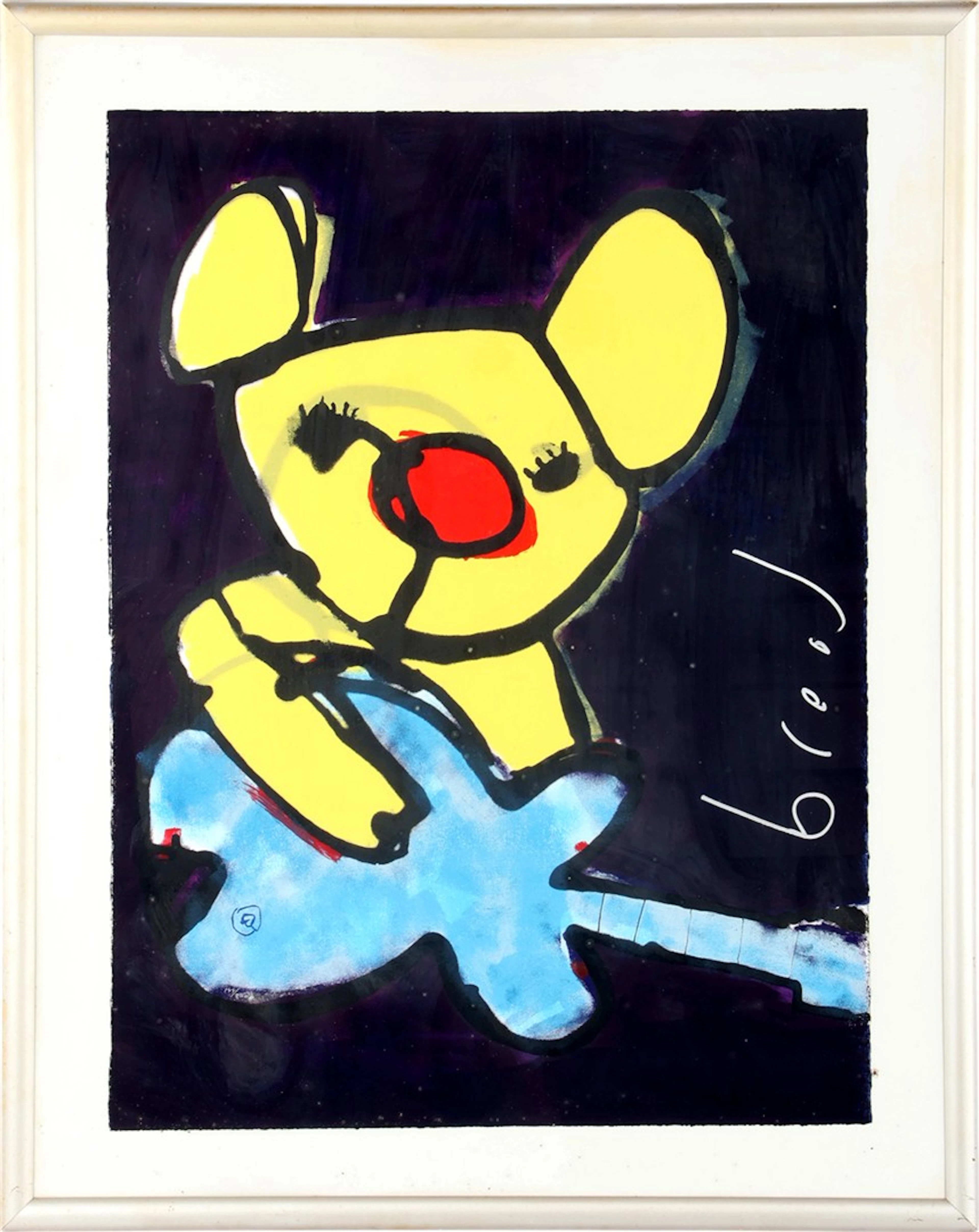 Moderne compositie met dierfiguur met gitaar