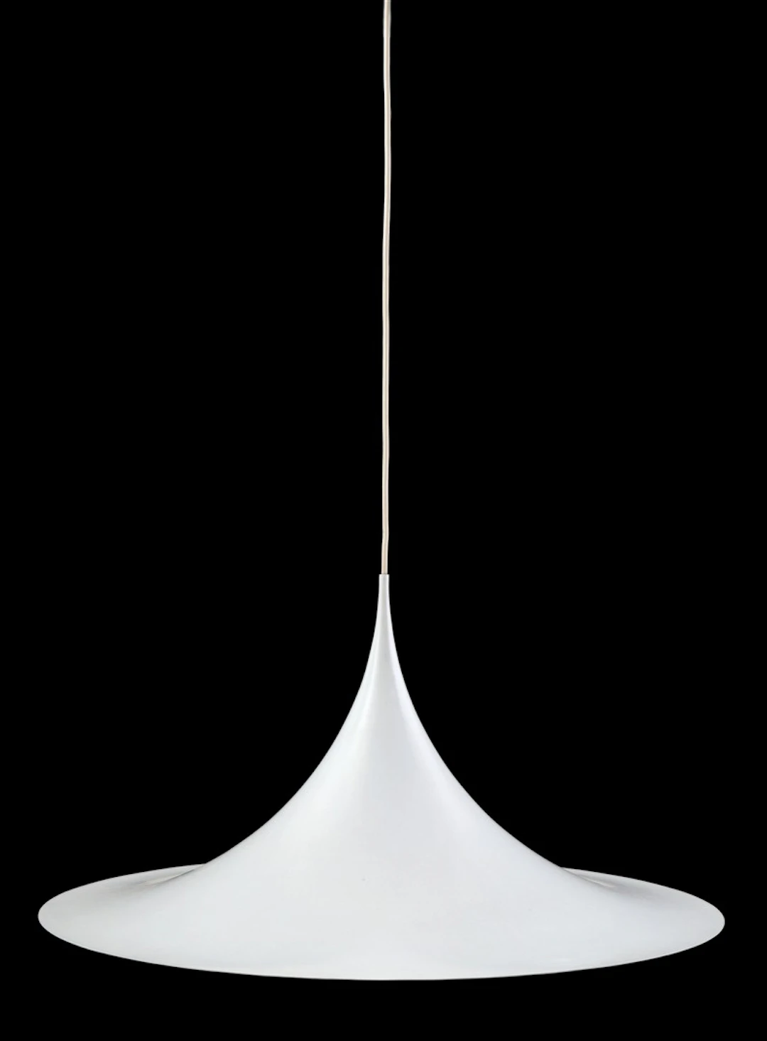 Space Age wit metalen heksenhoed hanglamp