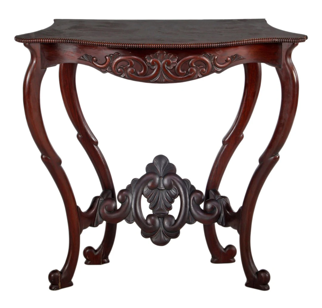 Mahonie wandtafel met gestoken decor