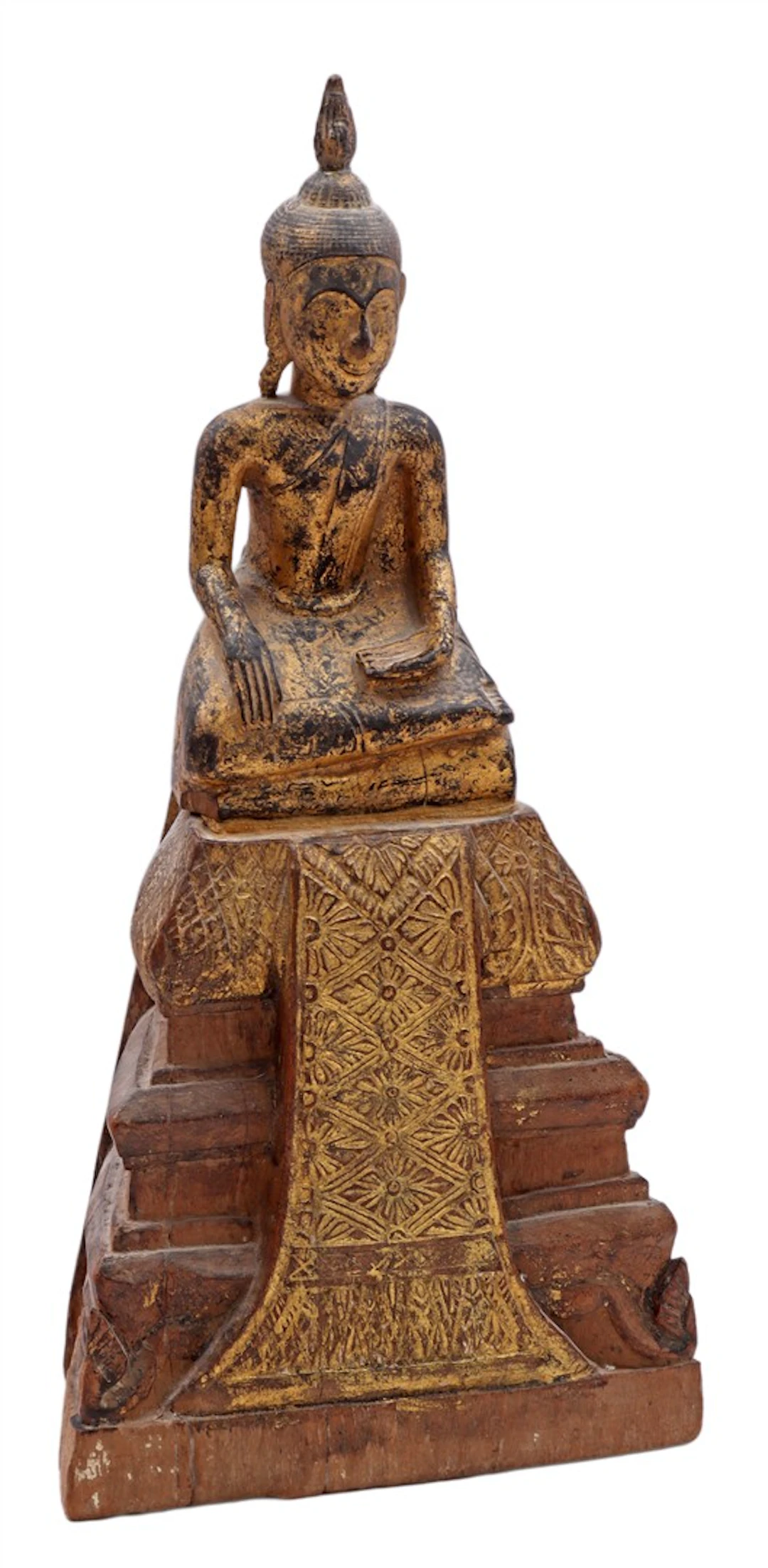 Houten zittende Boeddha