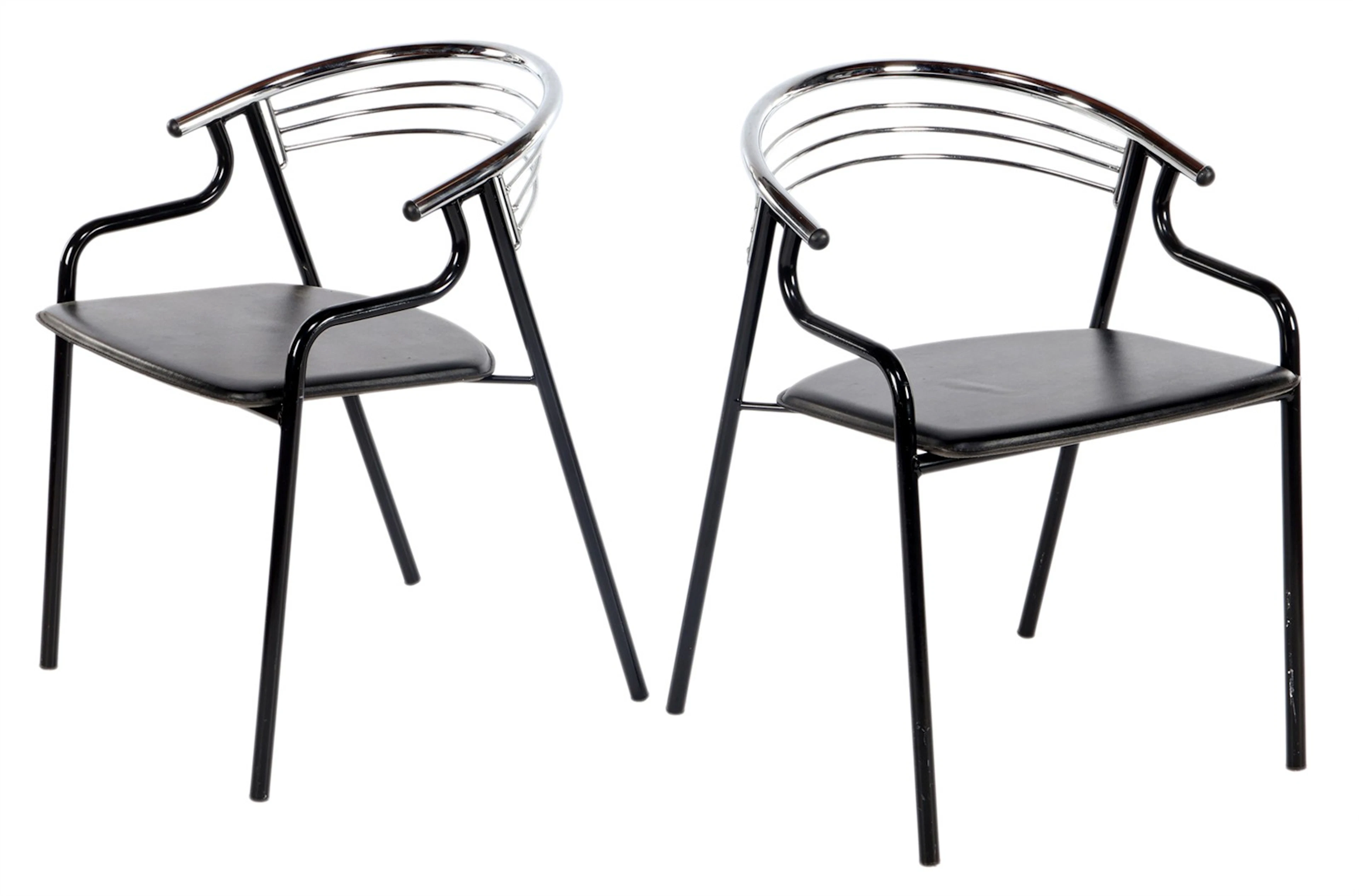 2 Postmodernisme verchroomd en gezwart metalen...