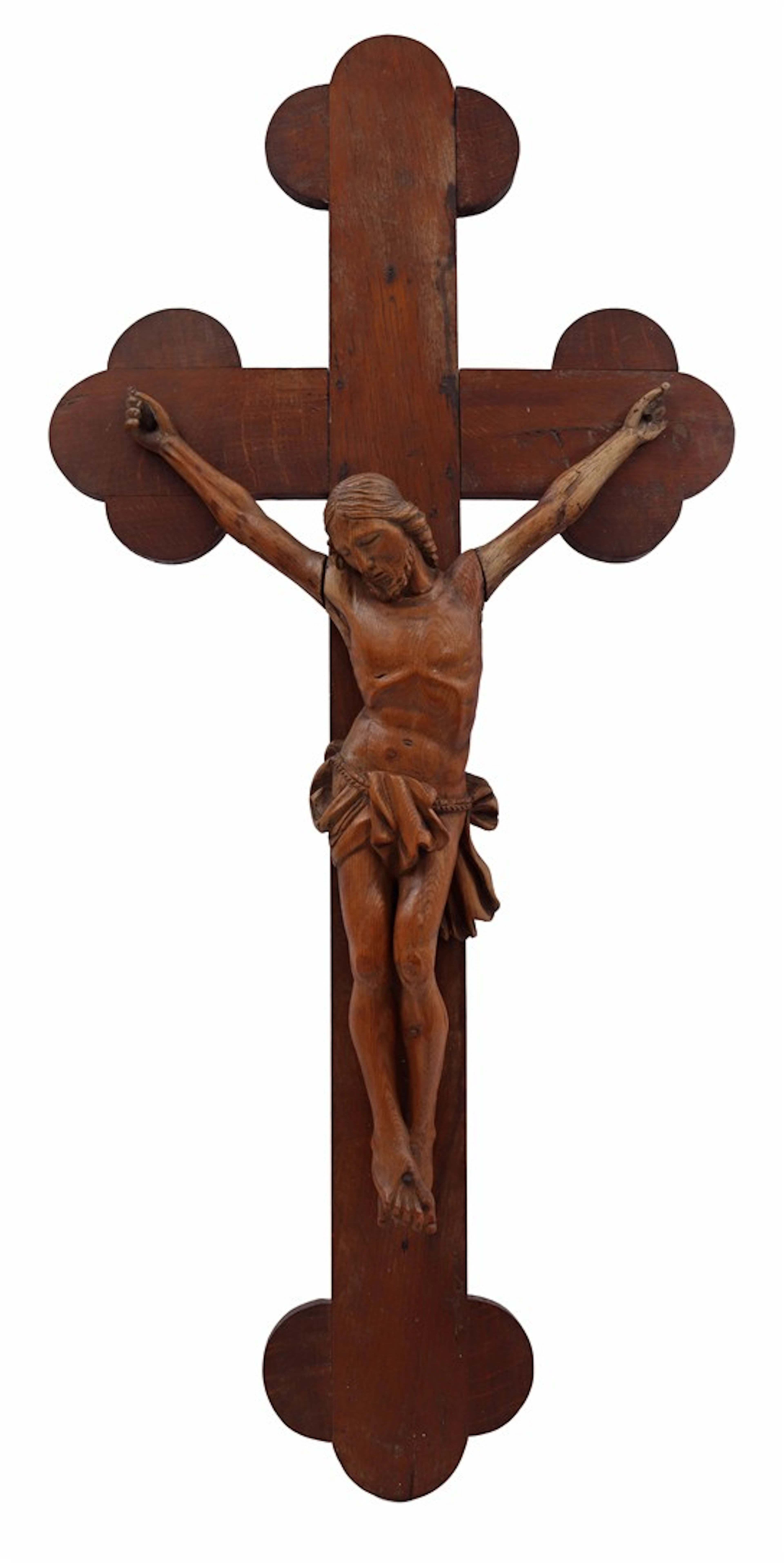 Eiken crucifix met lindenhouten corpus