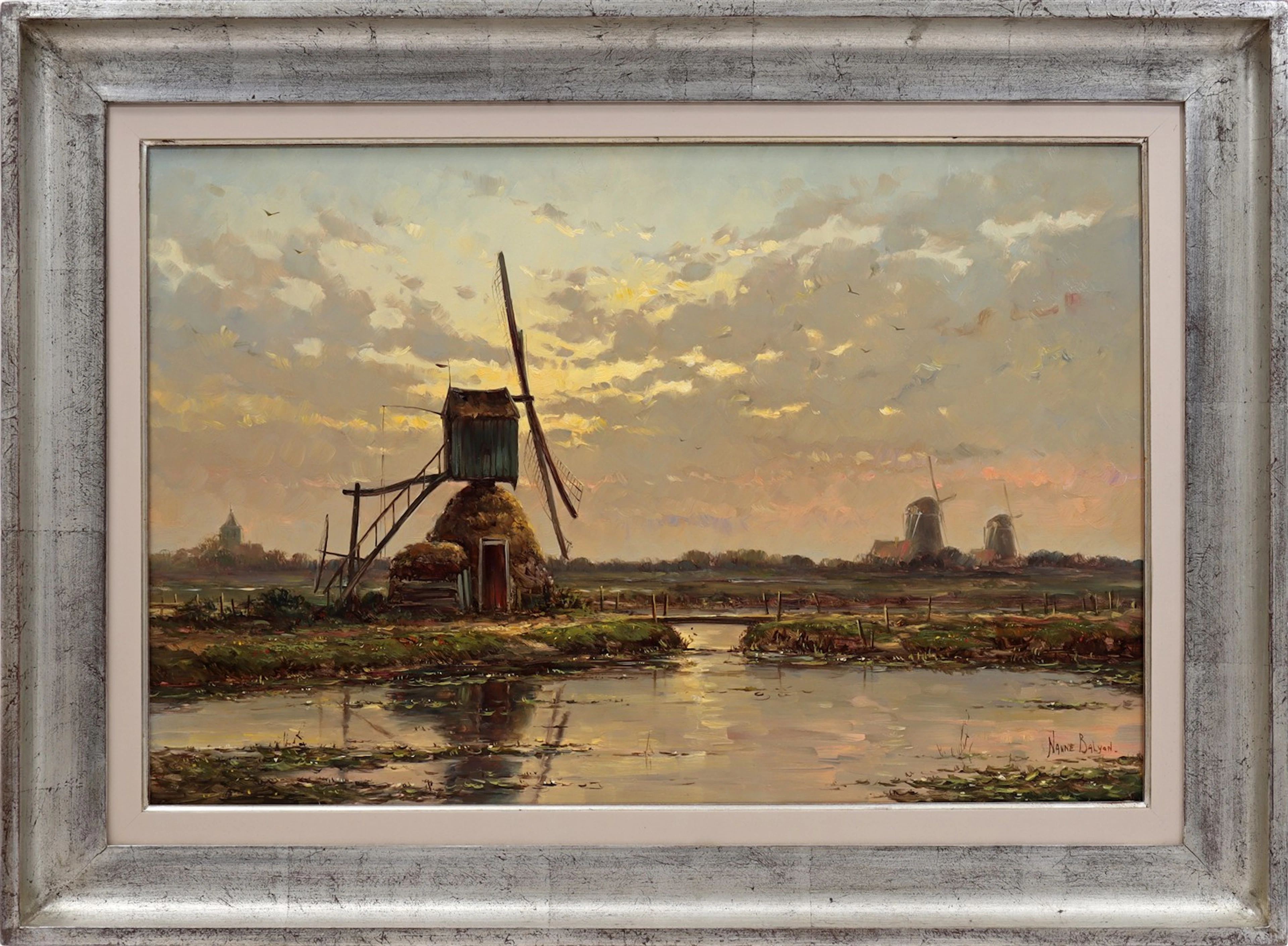 Polderlandschap met molens