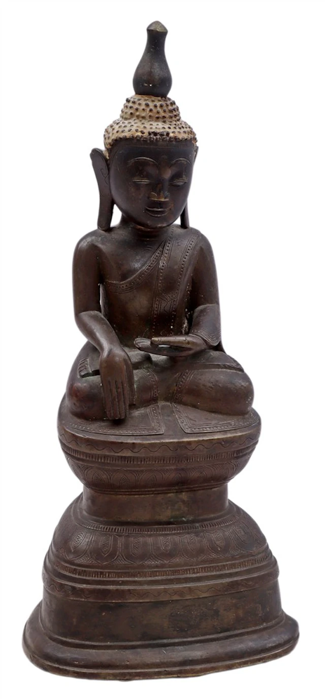 Bronzen zittende Boeddha