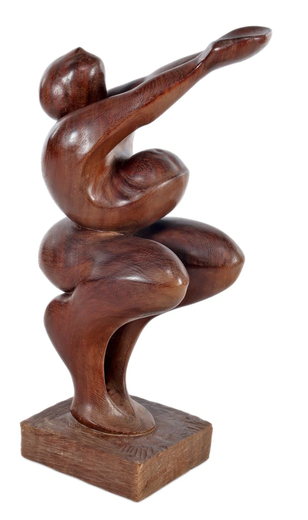 Houten beeld van een dame