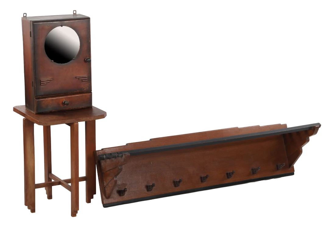 Kavel Art Deco bestaande uit kapstok 121 cm breed