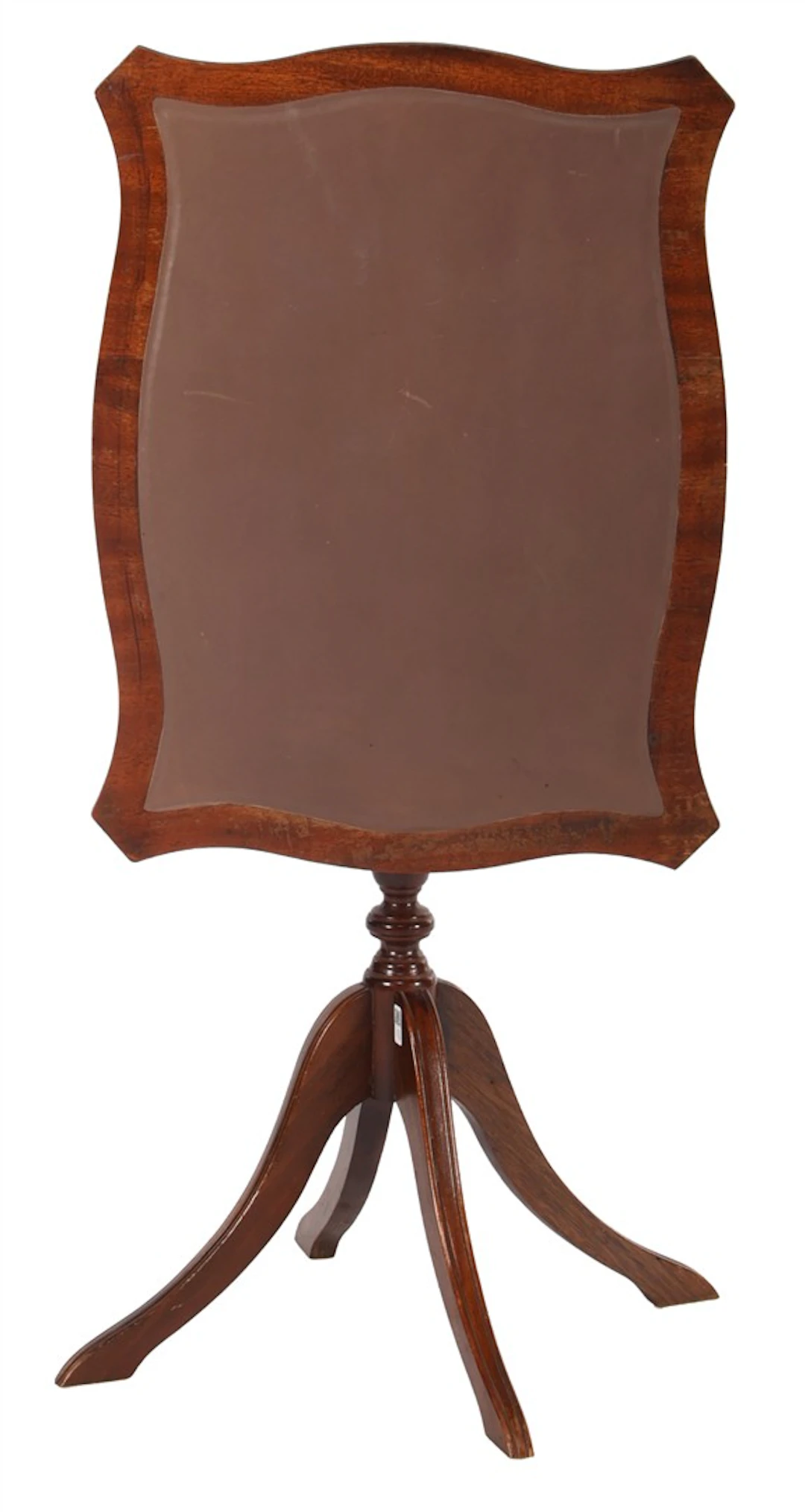 Noten tilt top bijzettatfel met skai ingelegd blad