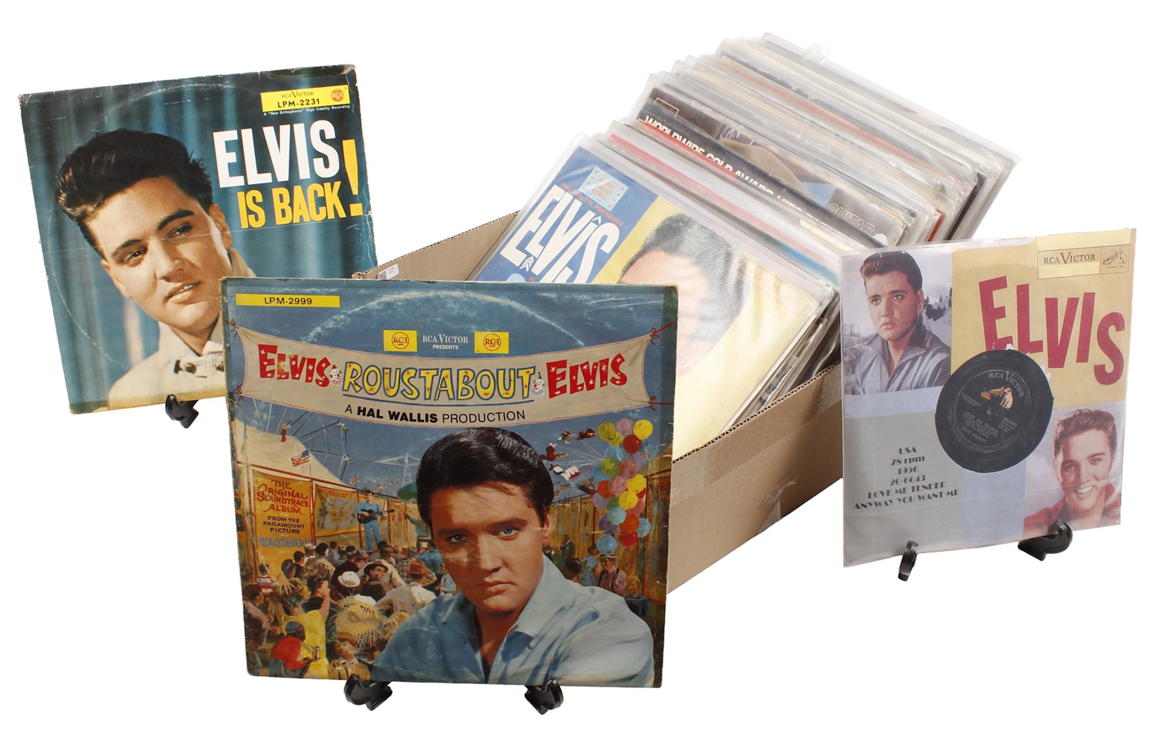 Doos diverse LP's waaronder Elvis Presley
