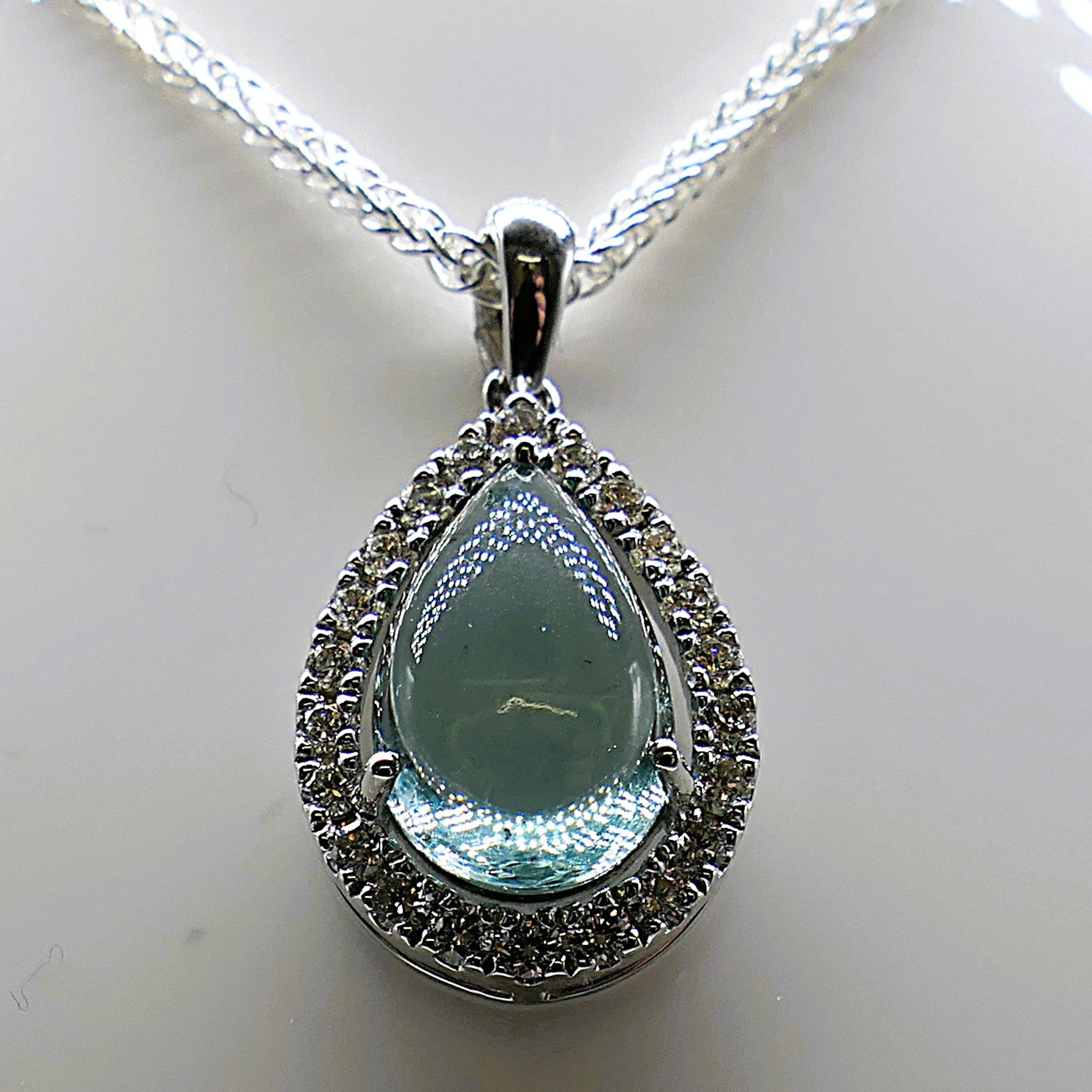 PEAR SHAPED PENDANT BLUE TOURMALINE.