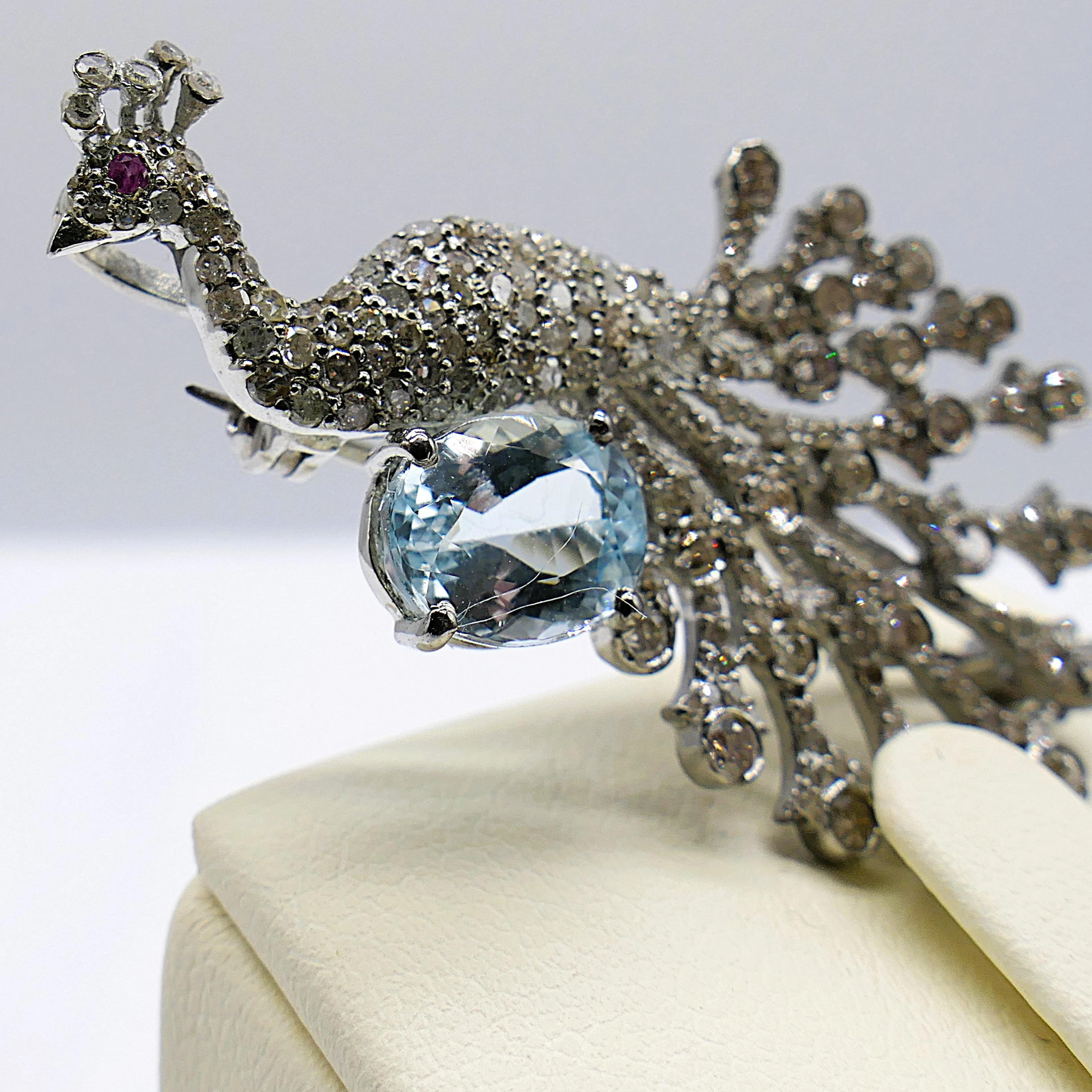 PEACOCK BROOCH PENDANT.