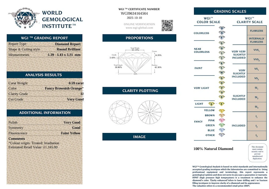 0.59CT CERTIFIED DIAMOND.